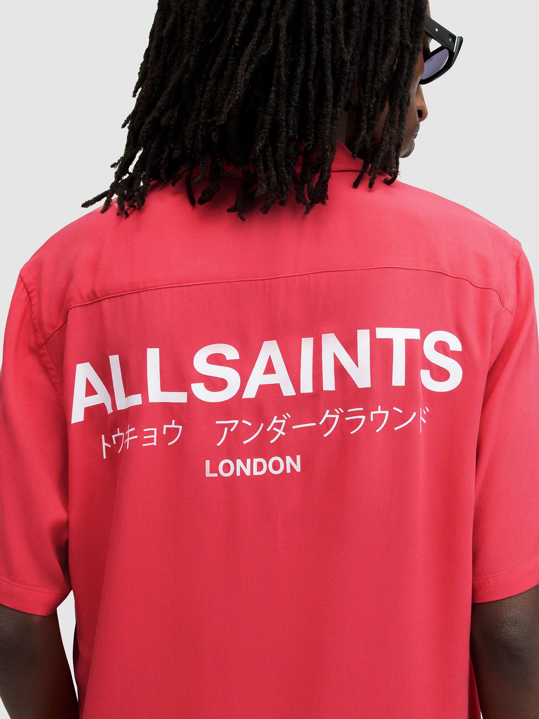 Buy AllSaints Underground Short Sleeve Revere Collar Shirt Online at johnlewis.com