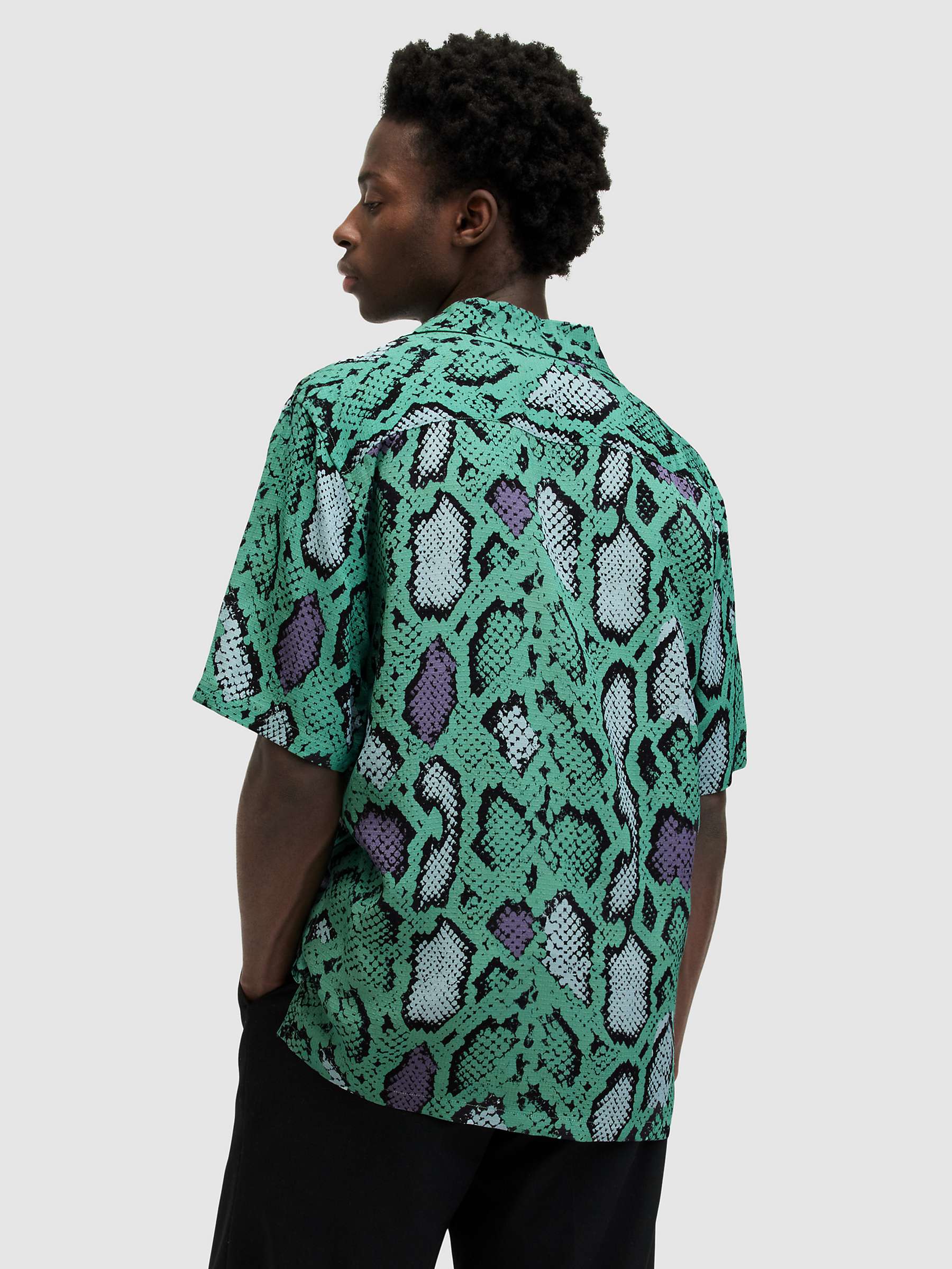 Buy AllSaints Serpenz Short Sleeve Shirt, Green/Multi Online at johnlewis.com
