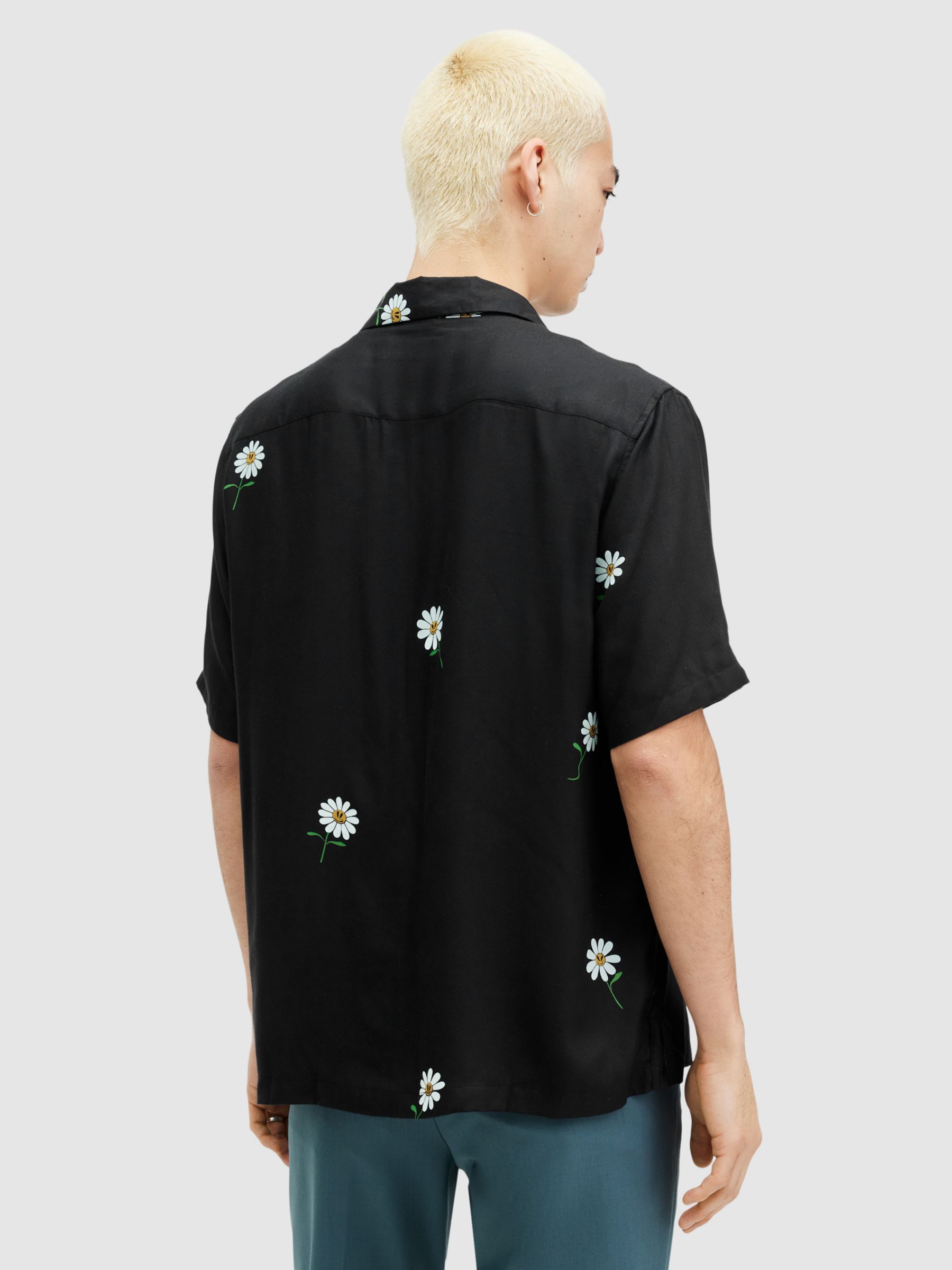 Buy AllSaints Daisical Short Sleeve Shirt, Black/Multi Online at johnlewis.com