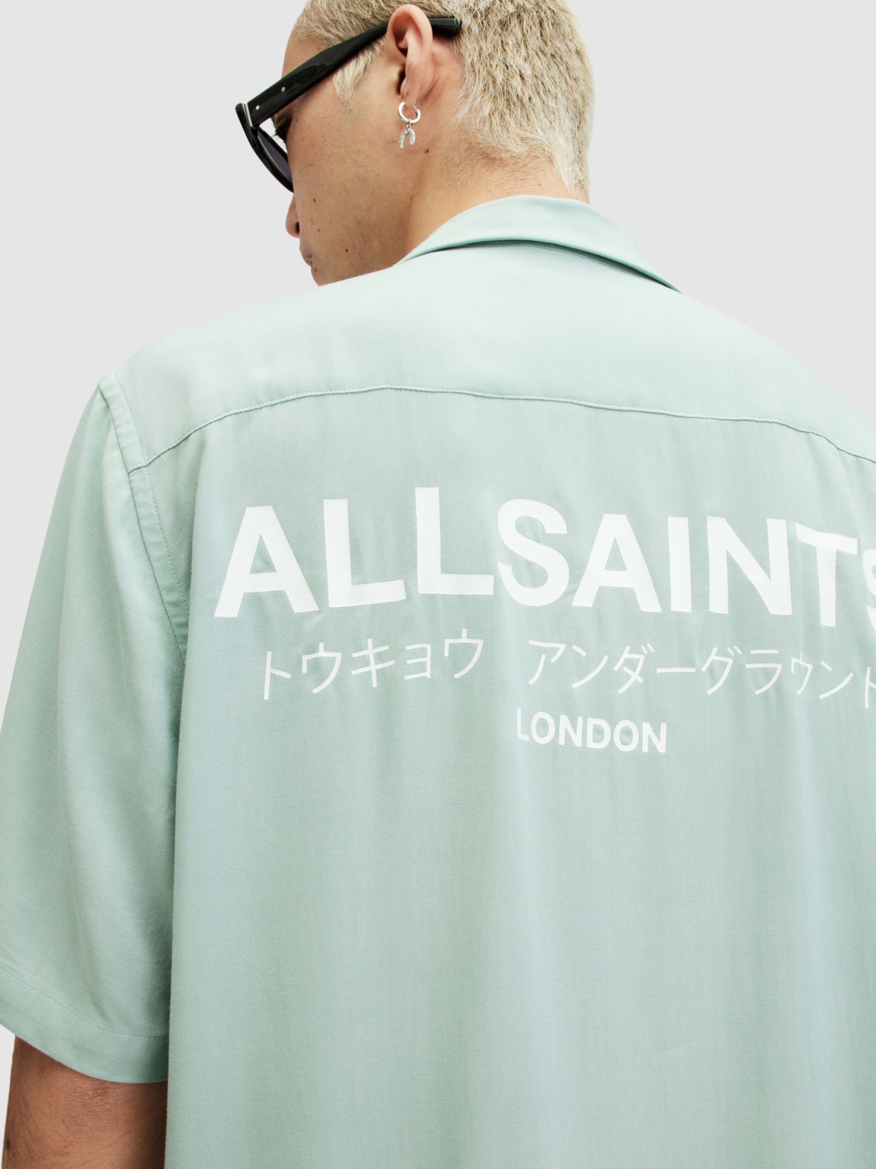 Buy AllSaints Underground Short Sleeve Revere Collar Shirt Online at johnlewis.com