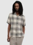 AllSaints Padres Short Sleeve Check Print Shirt, White