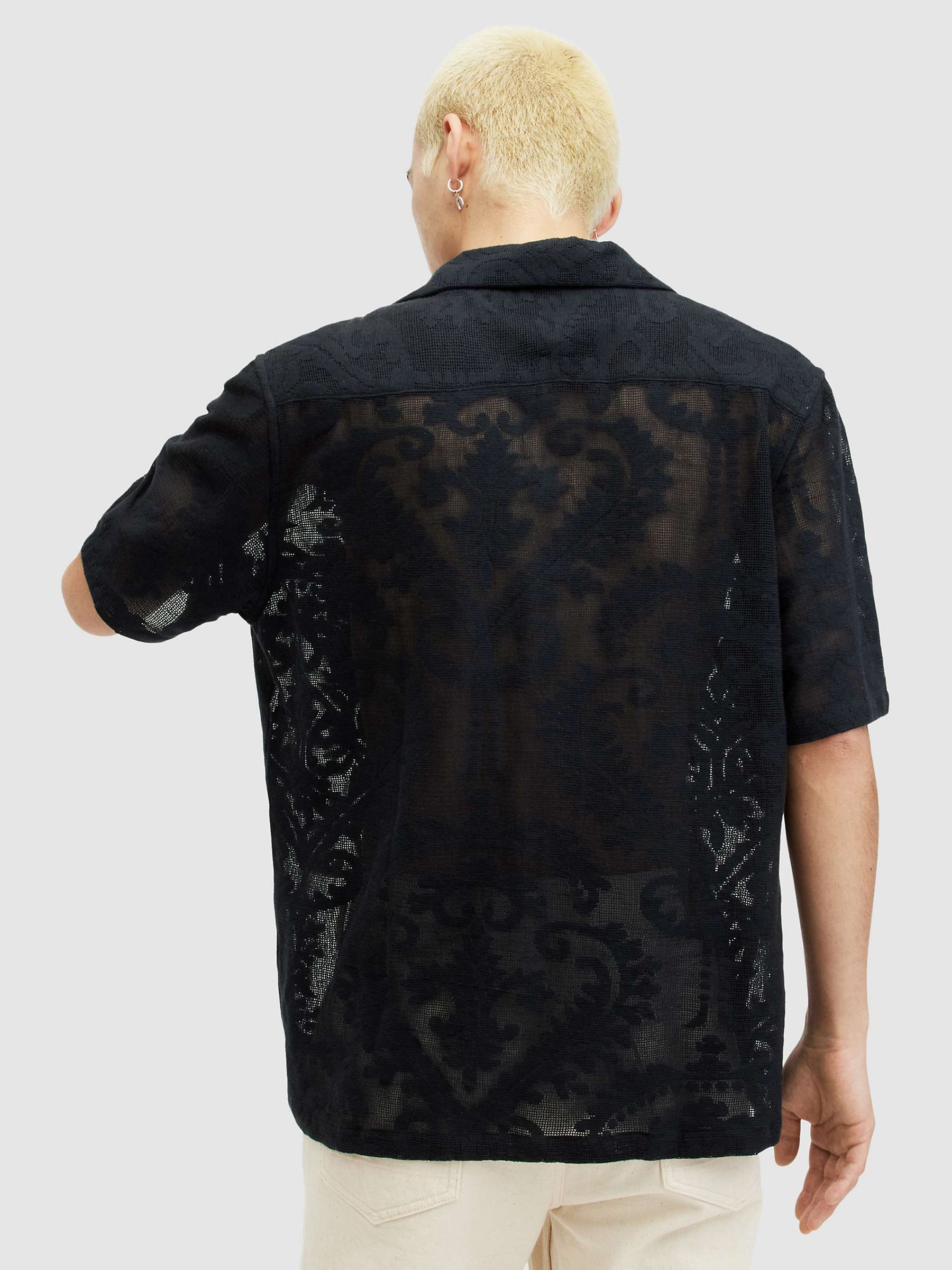Buy AllSaints Cerrito Short Sleeve Shirt, Jet Black Online at johnlewis.com