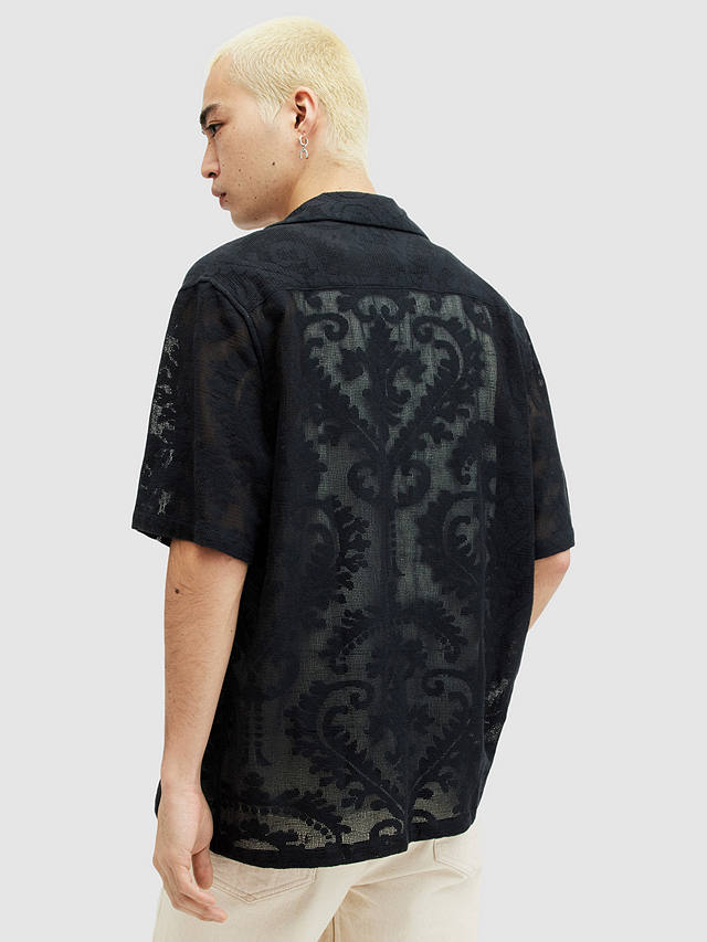 AllSaints Cerrito Short Sleeve Shirt, Jet Black