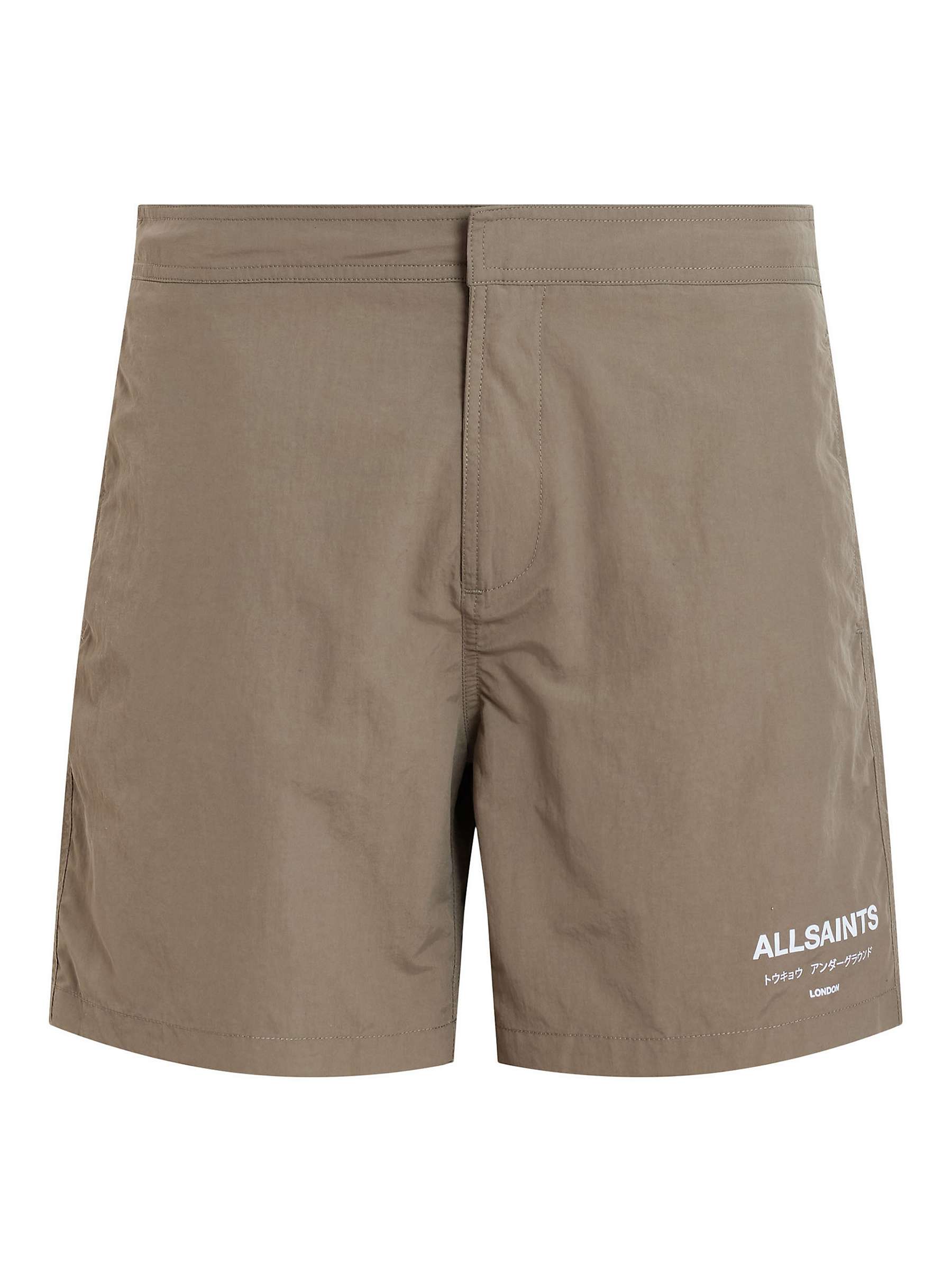 Buy AllSaints Underground Swim Shorts, Khaki Green Online at johnlewis.com