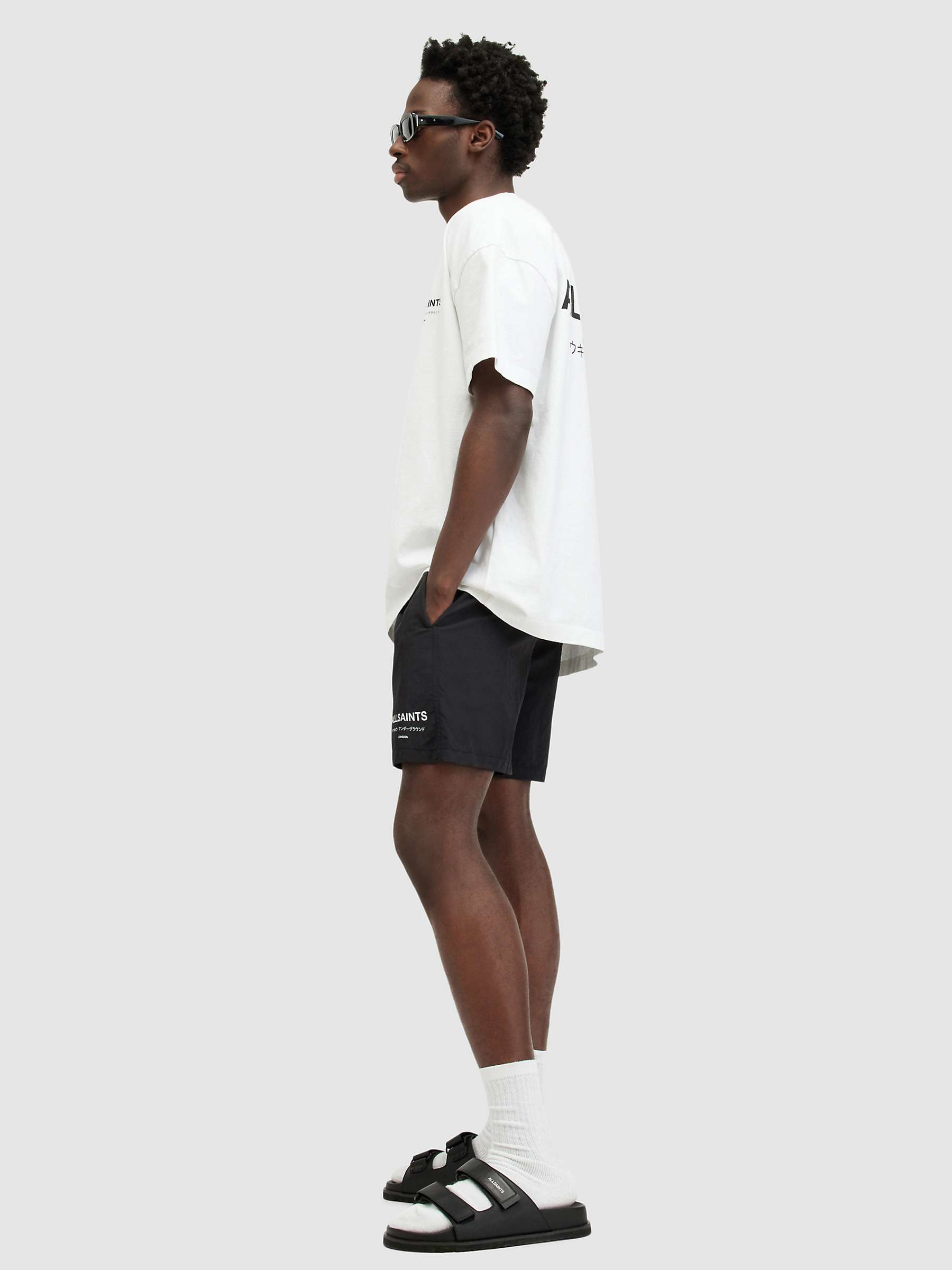 Buy AllSaints Underground Logo Swim Shorts Online at johnlewis.com