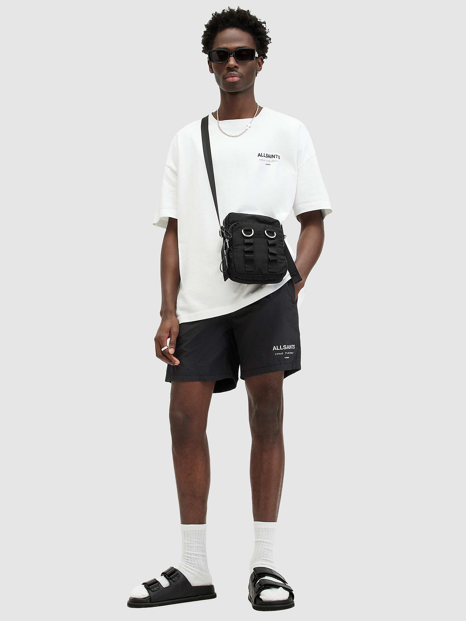 Buy AllSaints Underground Logo Swim Shorts Online at johnlewis.com