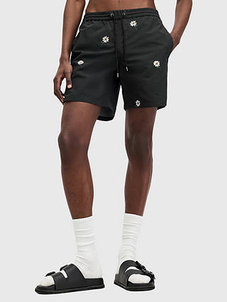 AllSaints Daisical Swim Shorts, Jet Black