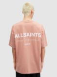 AllSaints Organic Cotton Underground T-Shirt, Orchid Pink
