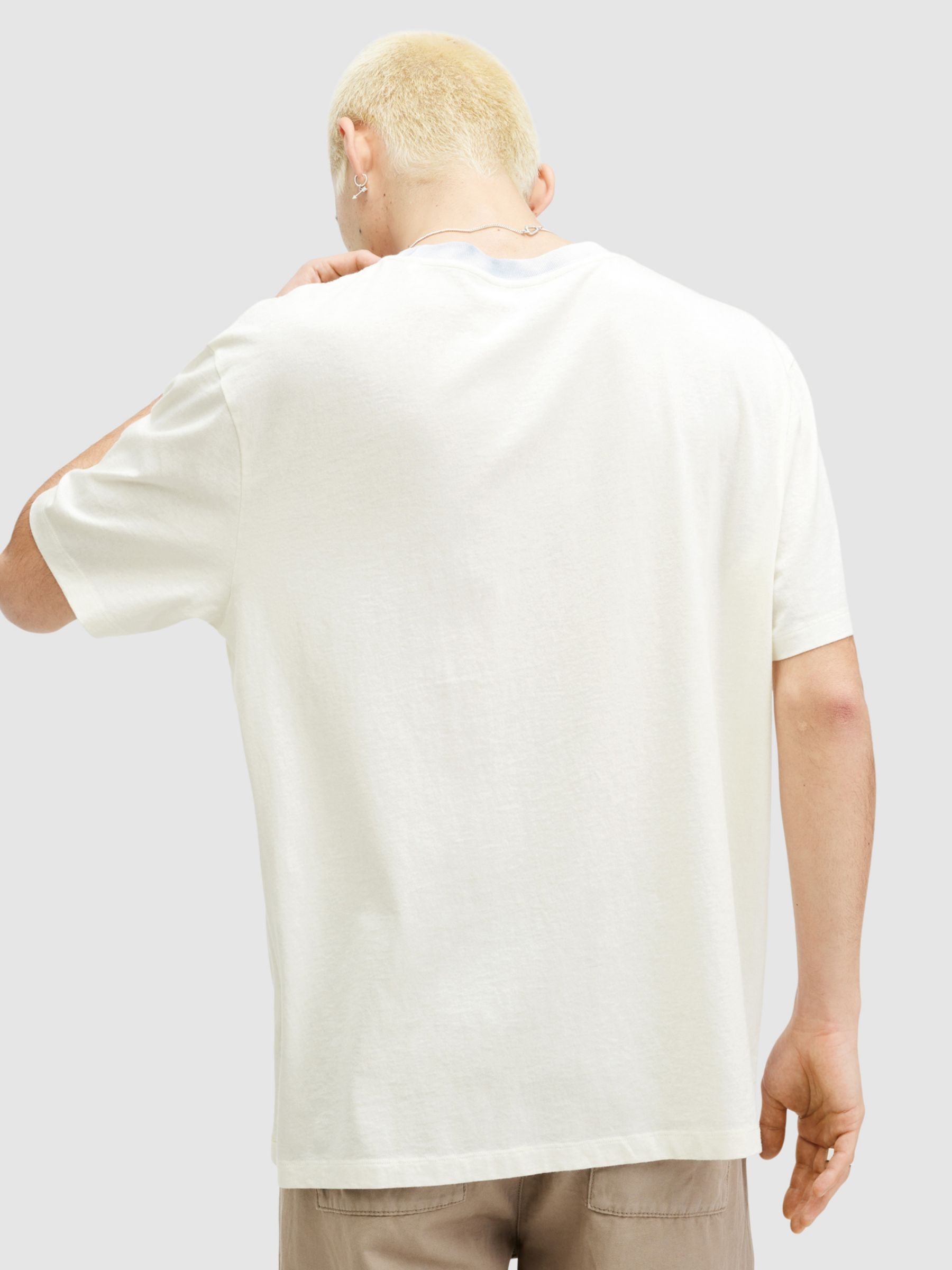 AllSaints Indy Organic Cotton Short Sleeve Crew Neck T-Shirt, Cala White, L