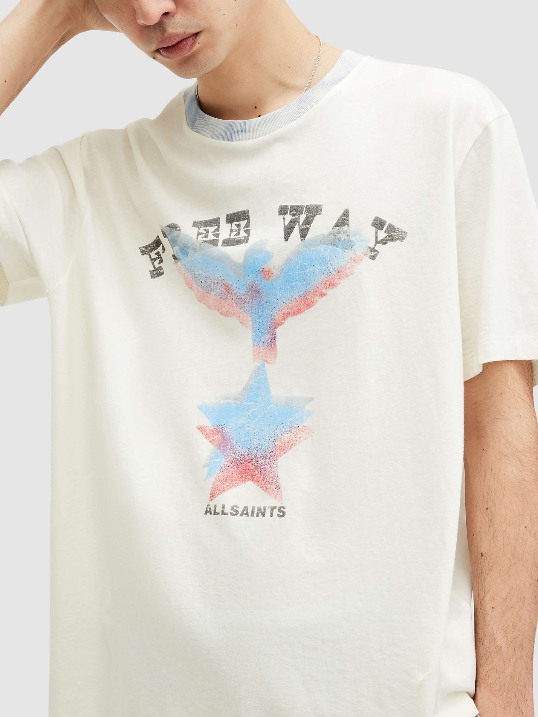 Buy AllSaints Indy Organic Cotton Short Sleeve Crew Neck T-Shirt, Cala White Online at johnlewis.com