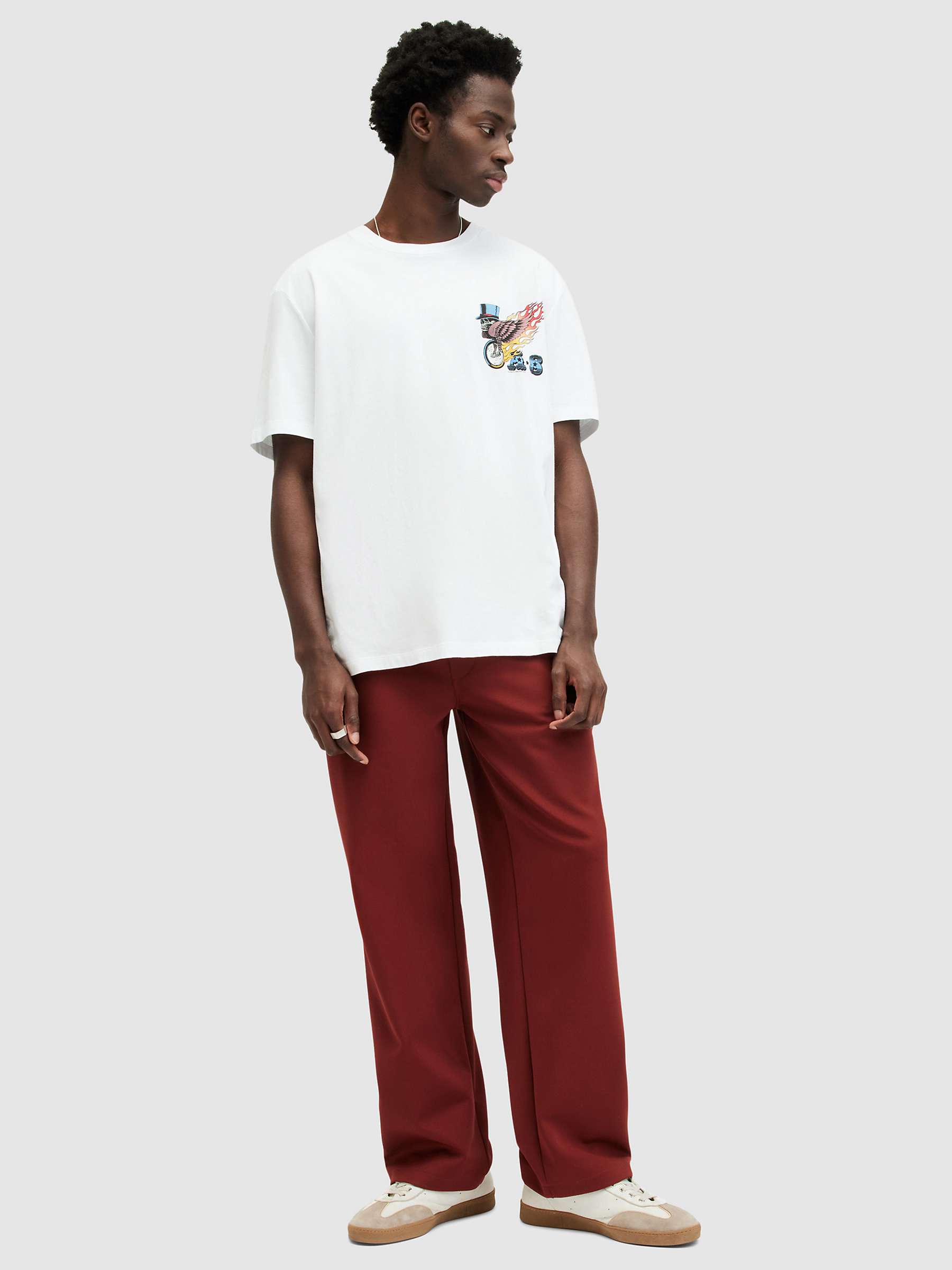 Buy AllSaints Roller Organic Cotton T-Shirt, Optic White Online at johnlewis.com