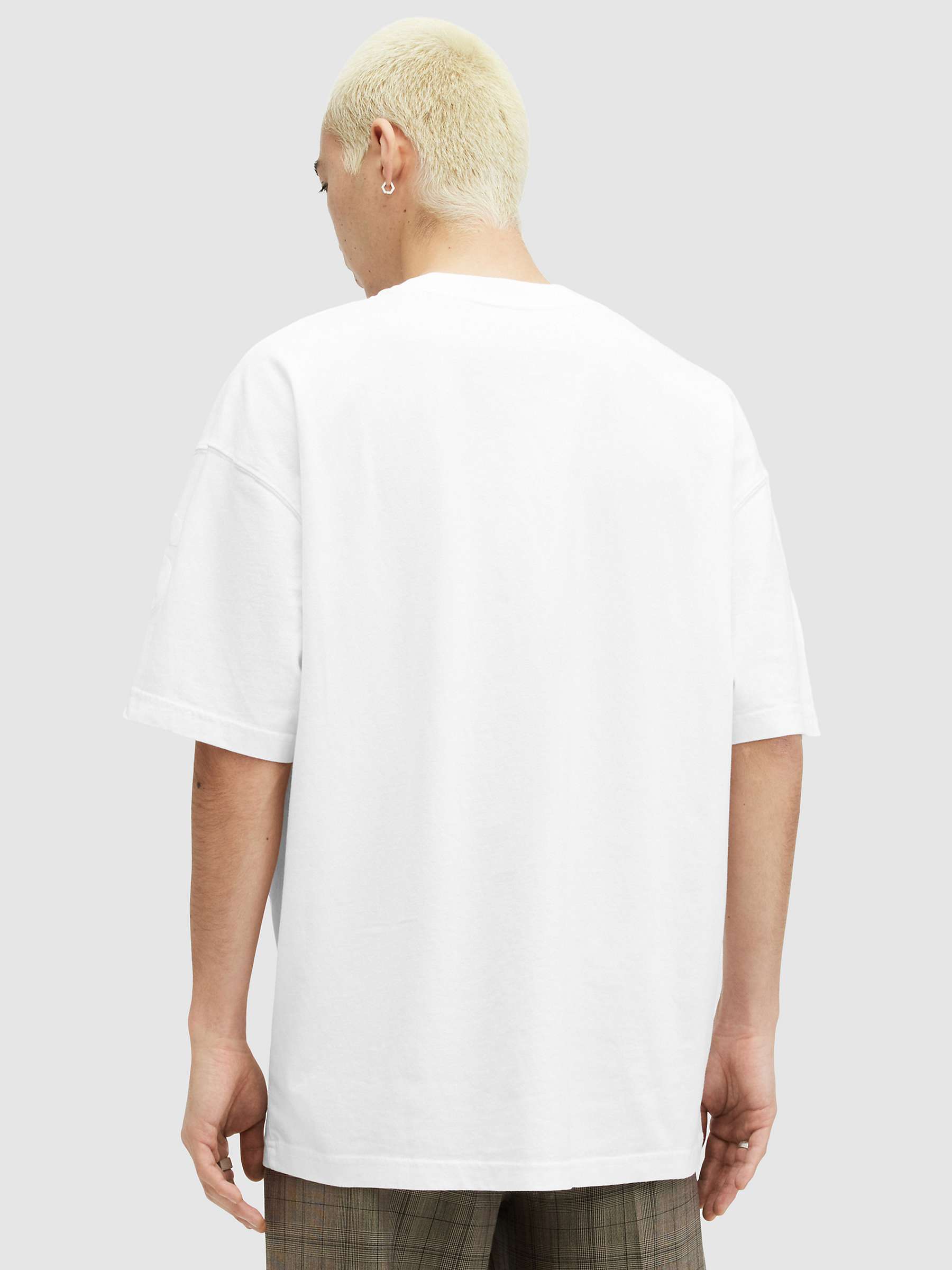 Buy AllSaints Biggy Short Sleeve Crew T-Shirt, Optic White Online at johnlewis.com