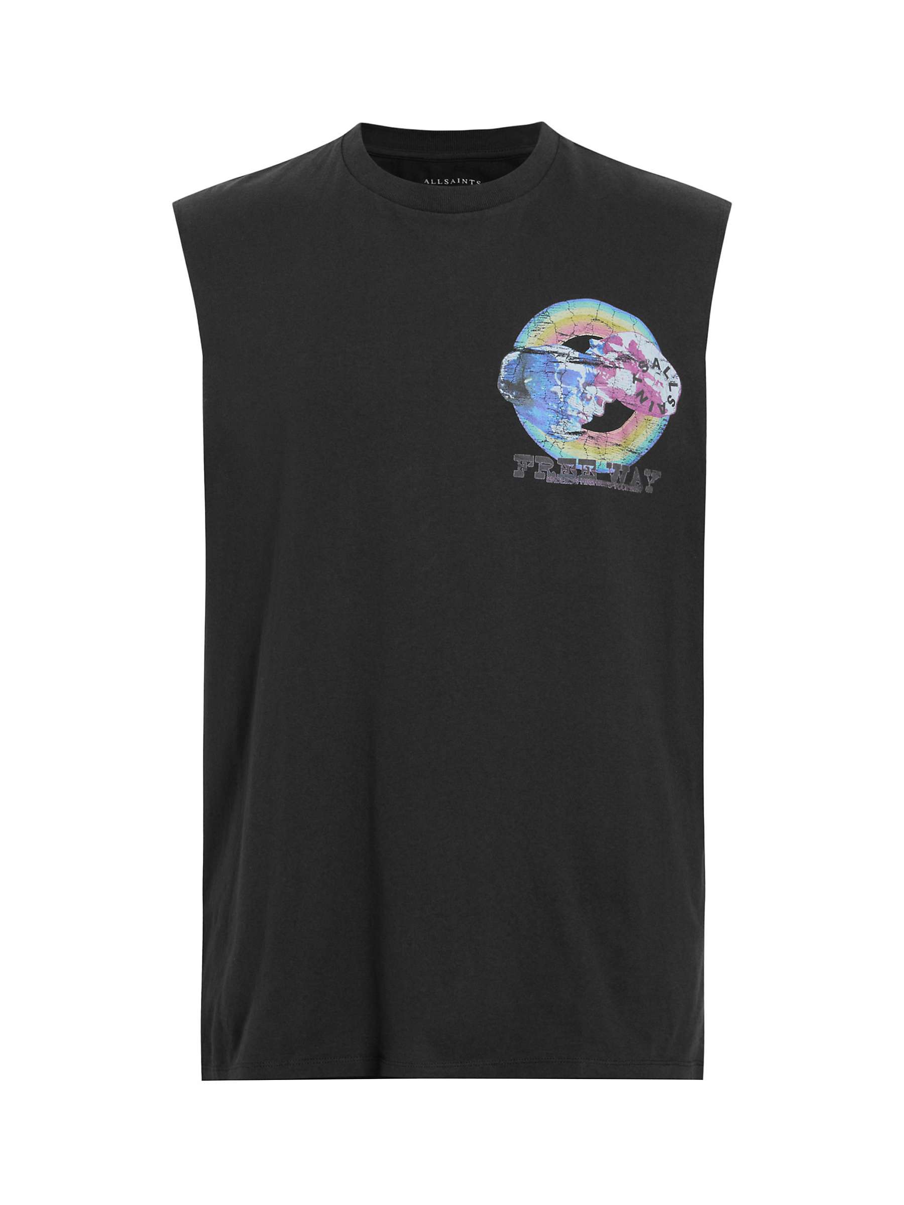 Buy AllSaints Cheech Sleeves Crew Top, Washed Black Online at johnlewis.com
