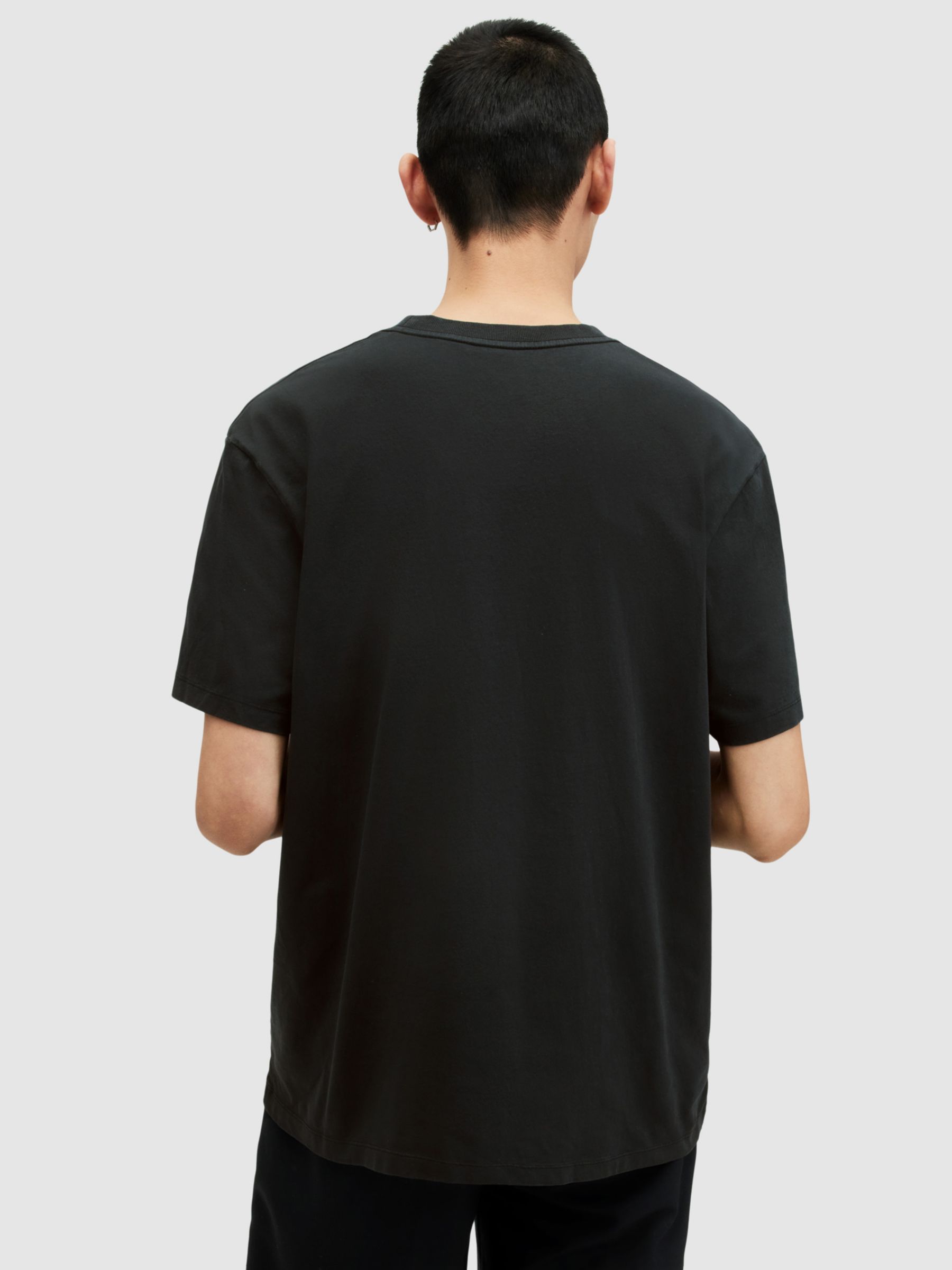 AllSaints Archon Short Sleeve Graphic T-Shirt, Washed Black, L