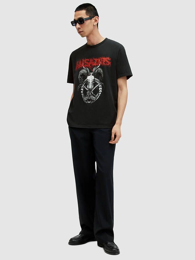 AllSaints Archon Short Sleeve Graphic T-Shirt, Washed Black