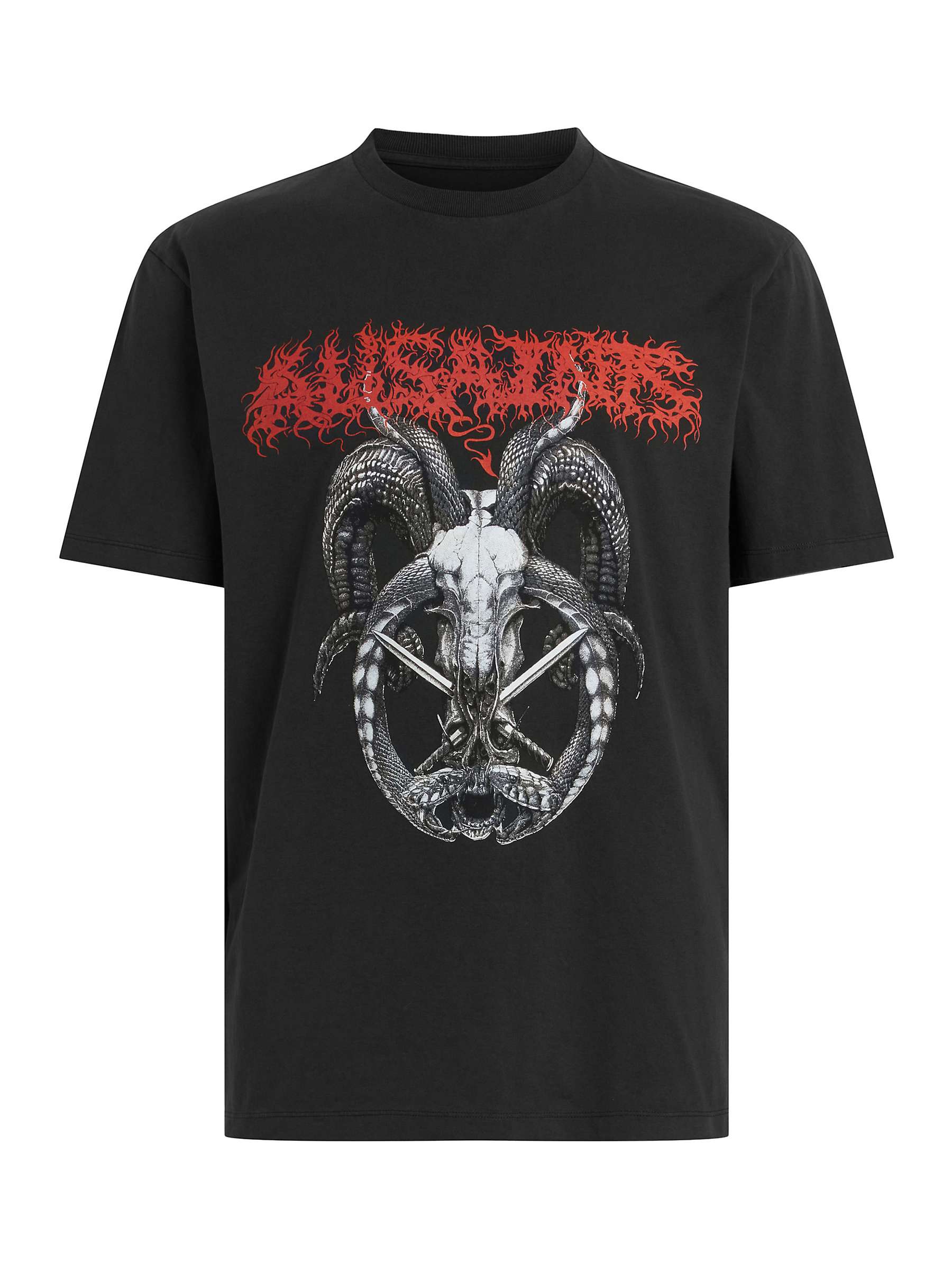 Buy AllSaints Archon Short Sleeve Graphic T-Shirt, Washed Black Online at johnlewis.com