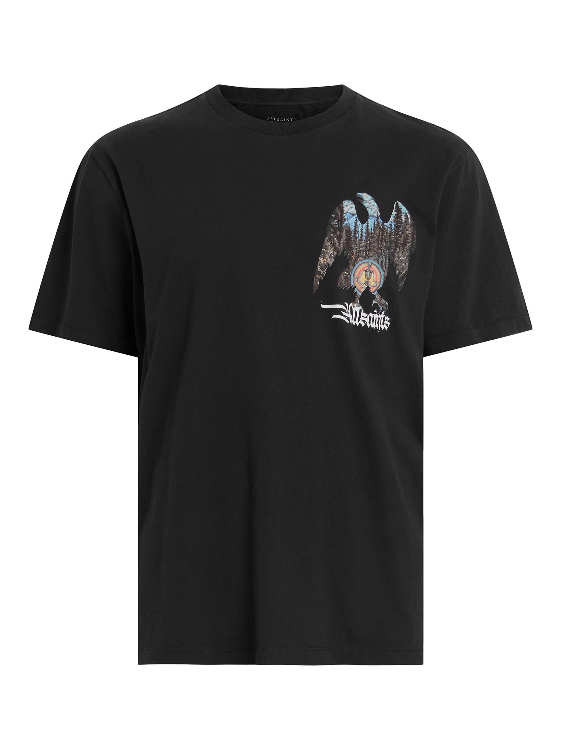 Buy AllSaints Eagle Mountain Short Sleeve T-Shirt, Washed Black Online at johnlewis.com