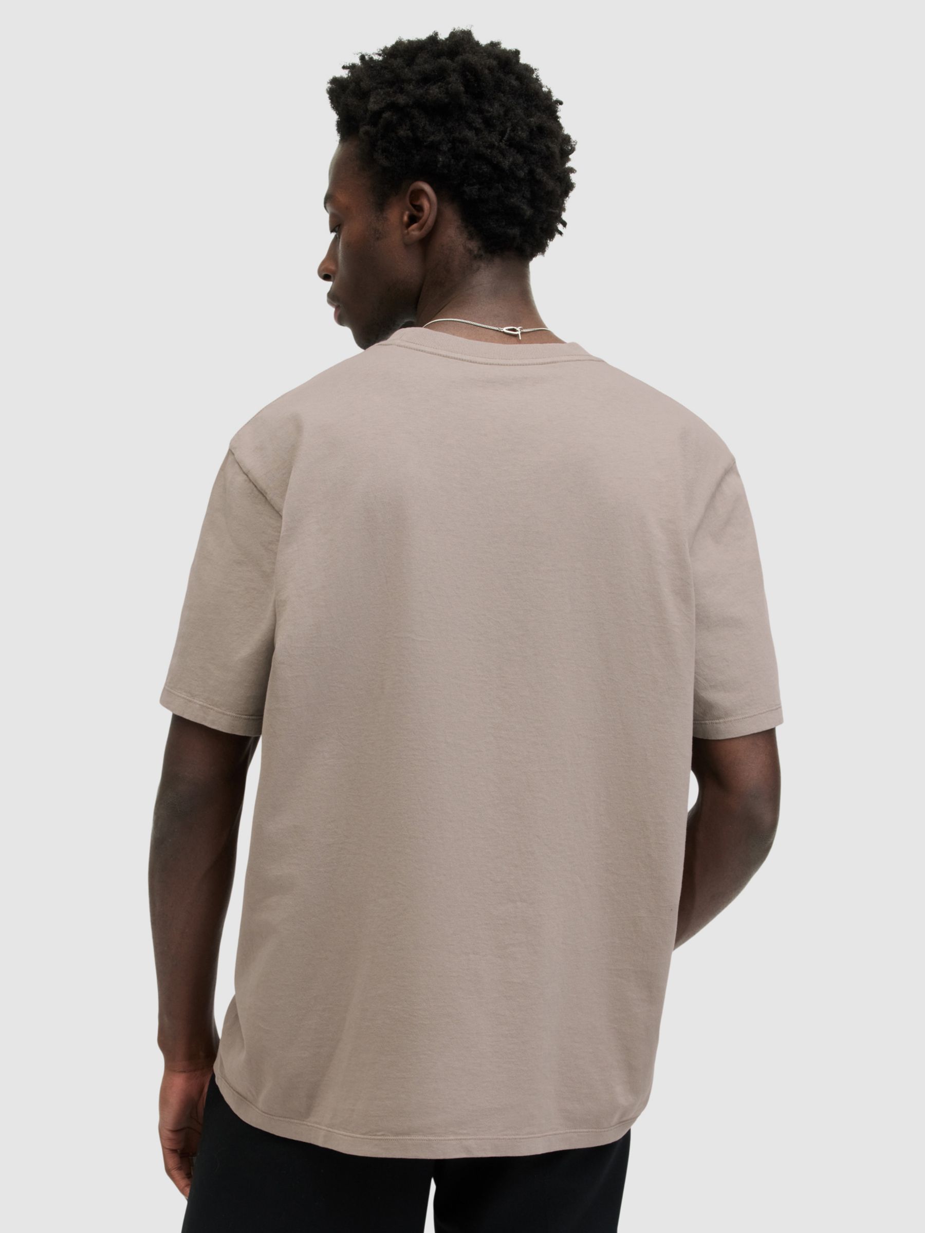 Buy AllSaints Varden Organic Cotton T-Shirt, Chestnut Taupe Online at johnlewis.com