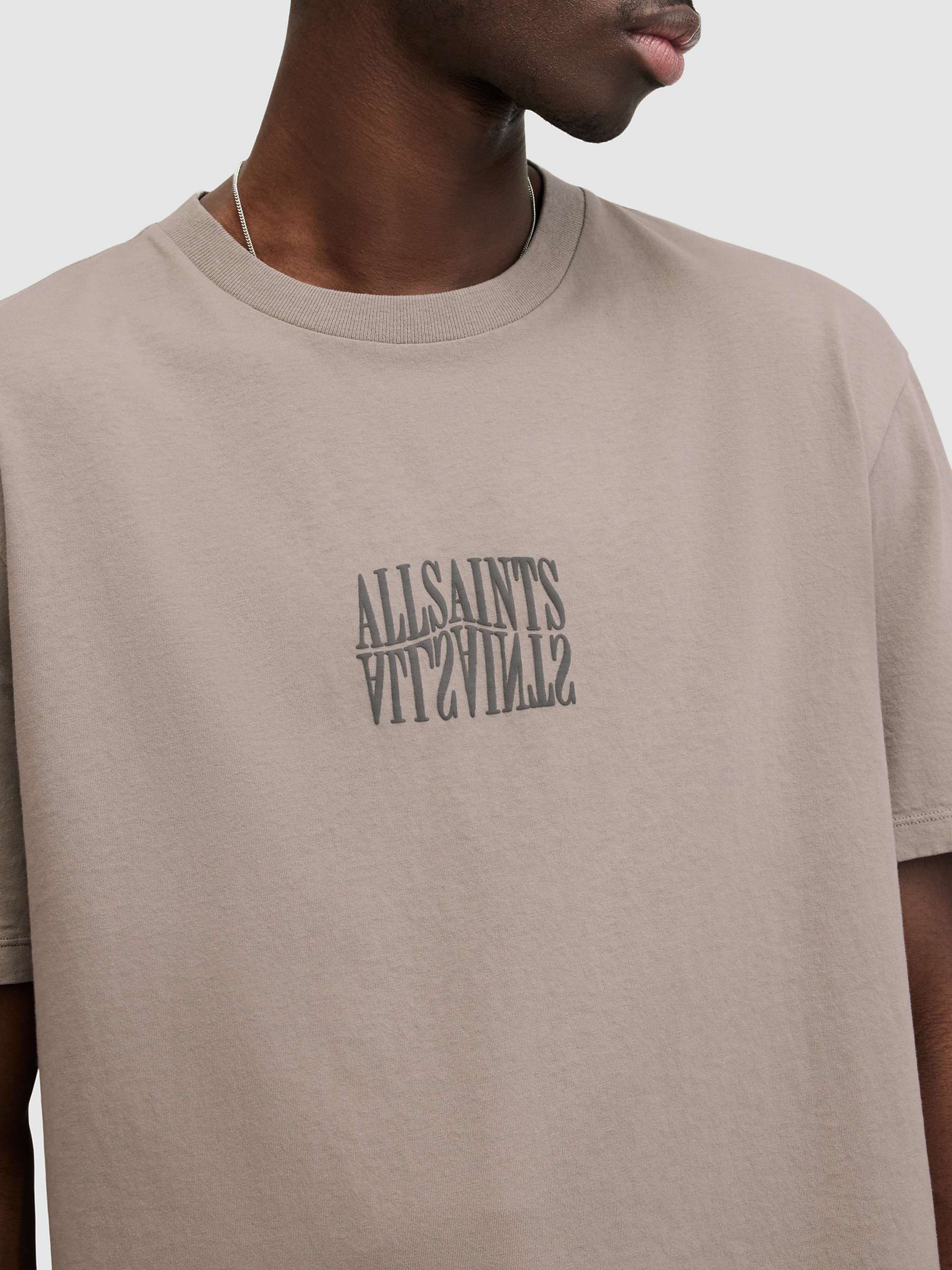 Buy AllSaints Varden Organic Cotton T-Shirt, Chestnut Taupe Online at johnlewis.com