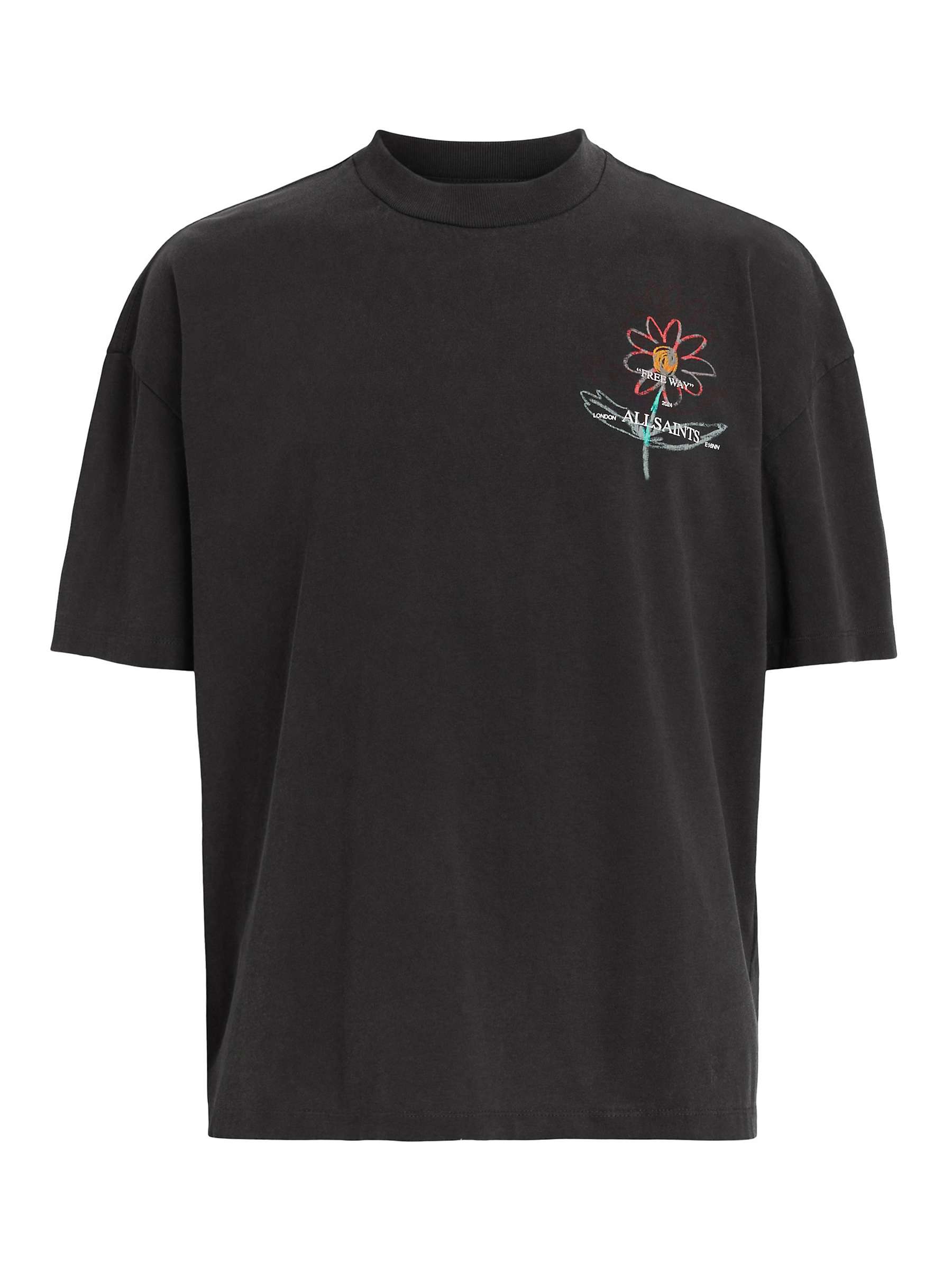 Buy AllSaints Crayo Short Sleeve Crew Neck T-Shirt, Washed Black Online at johnlewis.com