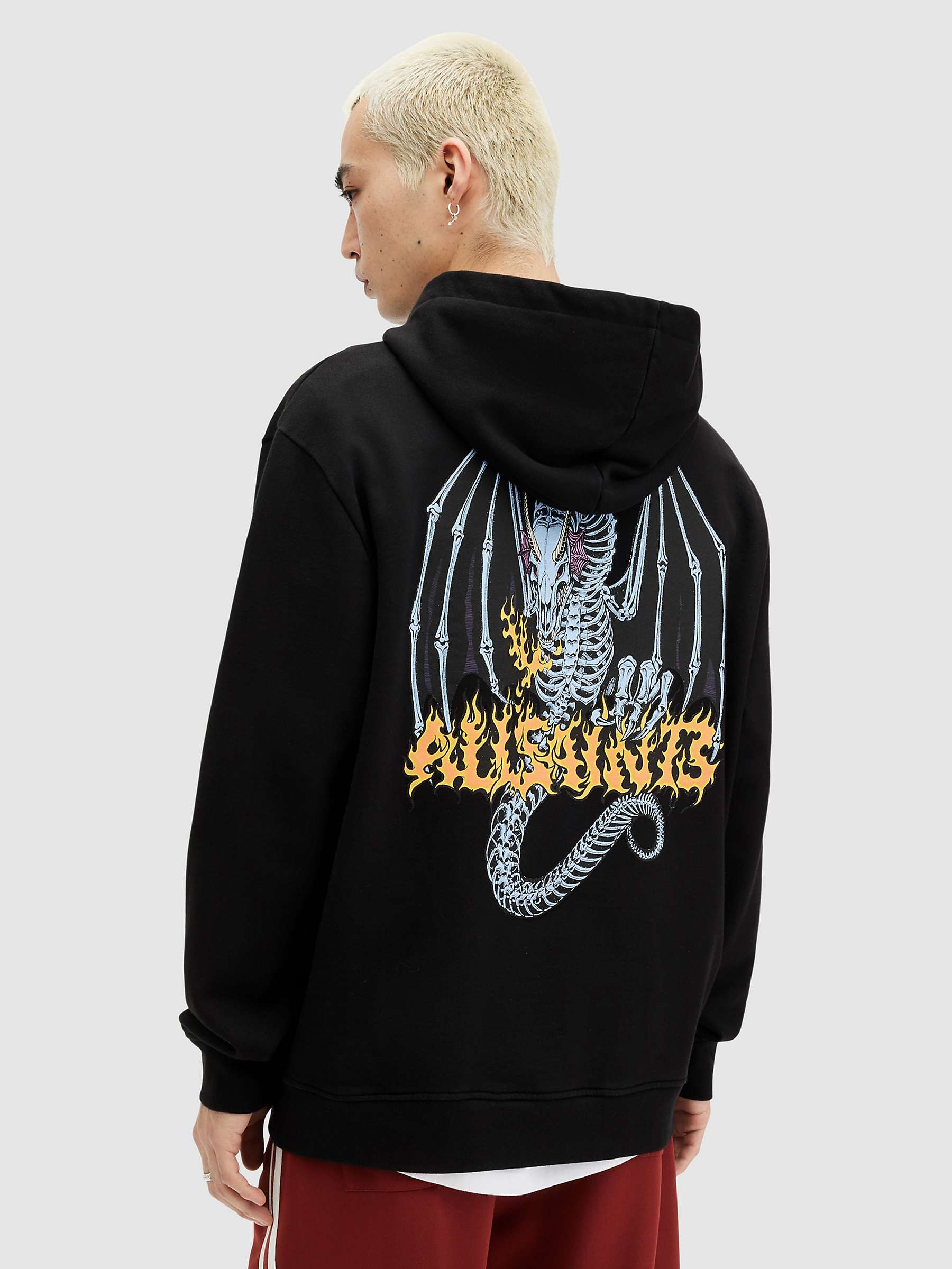 Buy AllSaints Dragon Skull OTH Hoodie, Black/Multi Online at johnlewis.com