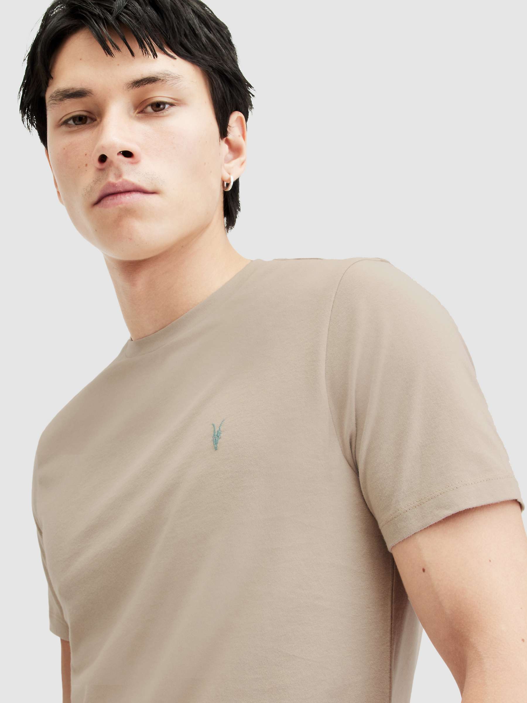 Buy AllSaints Brace Plain Short Sleeve T-Shirt, Tinted Grey Online at johnlewis.com