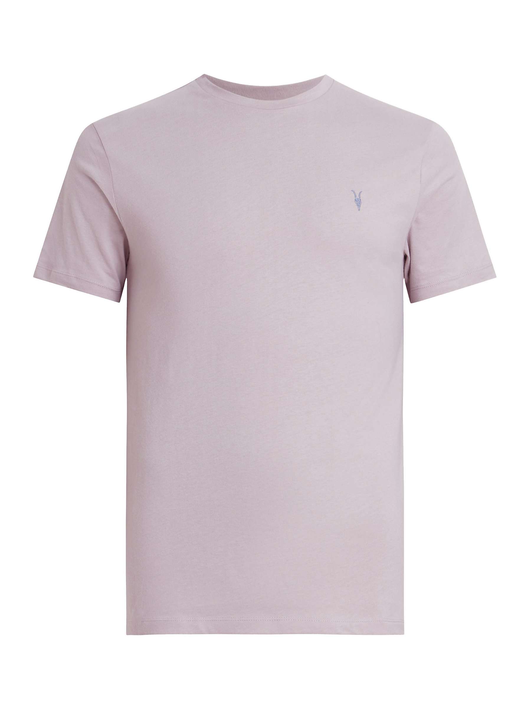 Buy AllSaints Brace Contrast Organic Cotton Short Sleeve T-Shirt, Smokey Lilac Online at johnlewis.com