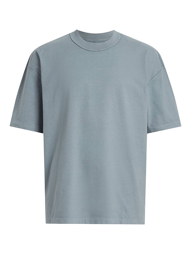 AllSaints Isac Short Sleeve Crew T-Shirt, Dusty Blue