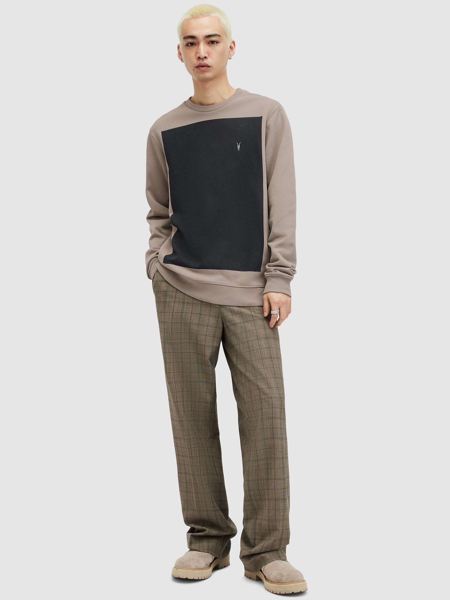 Buy AllSaints Lobke Organic Cotton Top, Chestnut Taupe Online at johnlewis.com