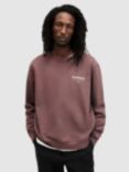 AllSaints Organic Cotton Underground Sweatshirt, Deep Mauve Purple
