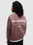 AllSaints Organic Cotton Underground Sweatshirt, Deep Mauve Purple
