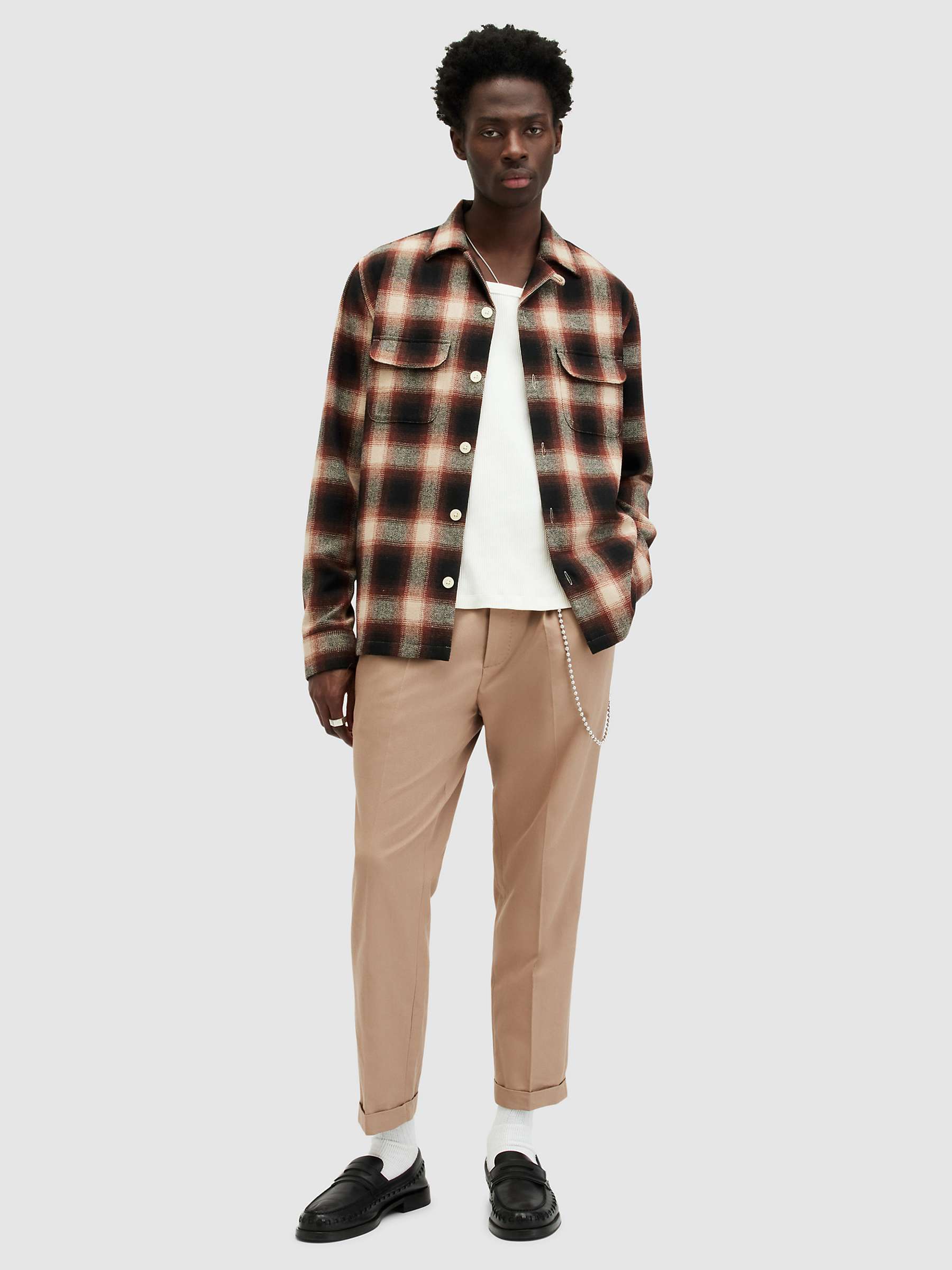 Buy AllSaints Tallis Wool Blend Trousers, Toffee Taupe Online at johnlewis.com