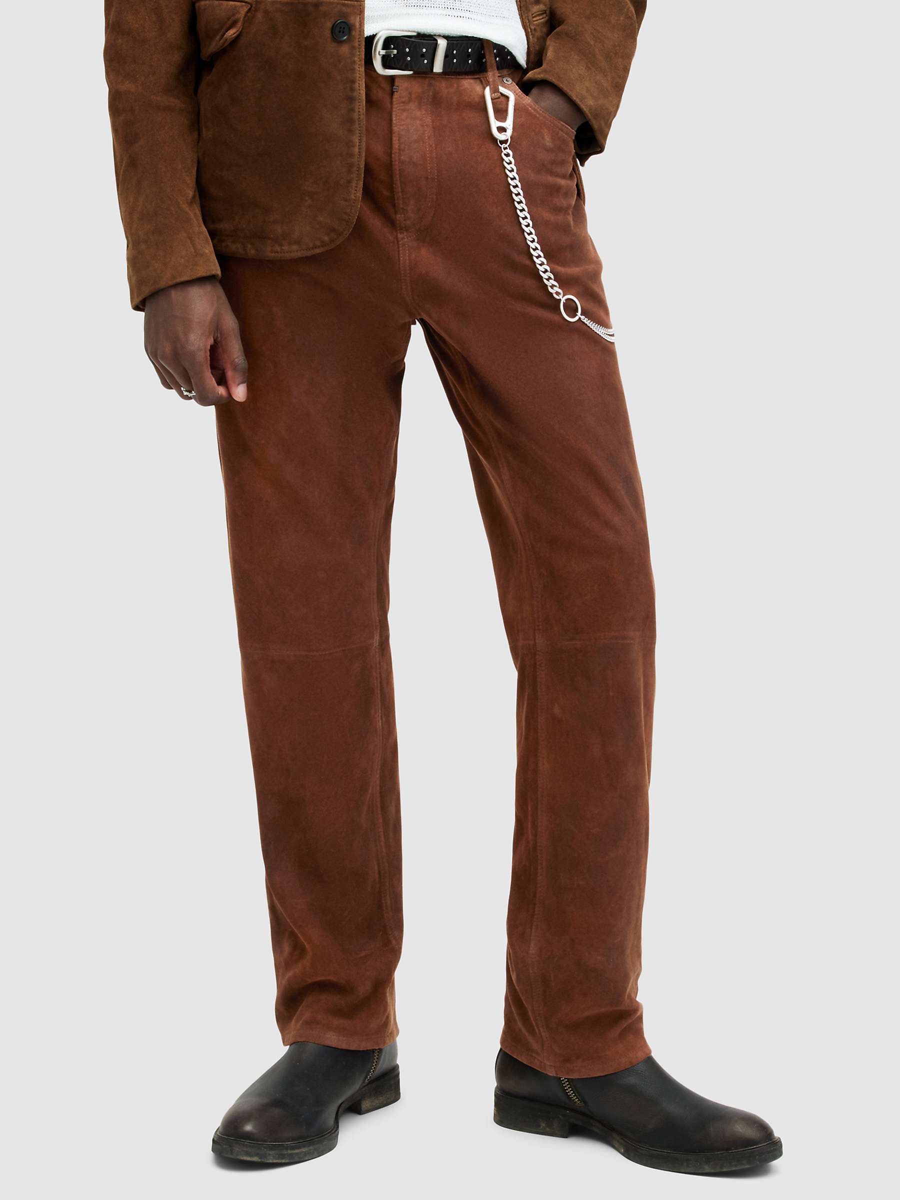 Buy AllSaints Lynch Trousers, Tan Brown Online at johnlewis.com