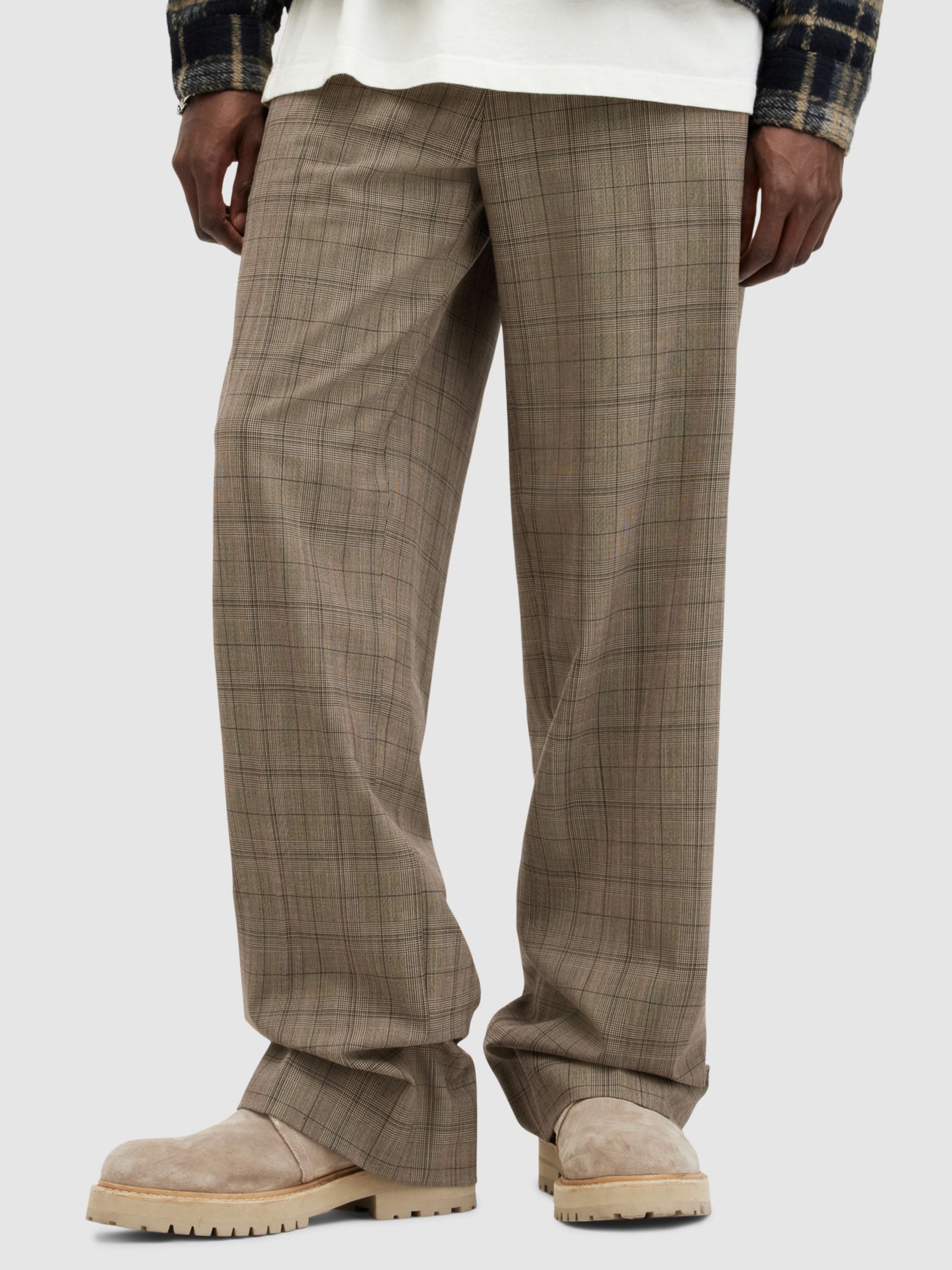 Buy AllSaints Hobart Trousers, Stone Online at johnlewis.com