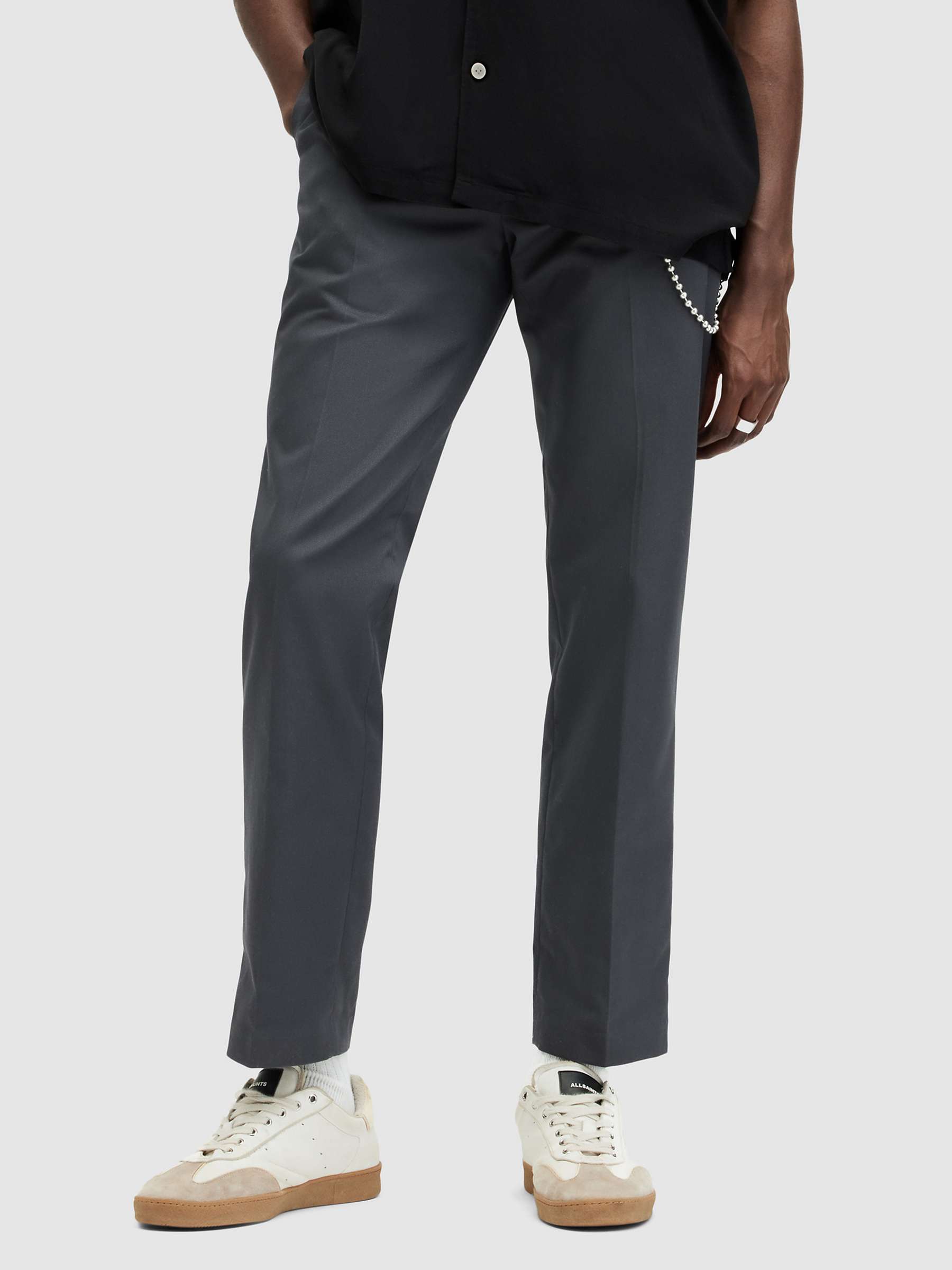 Buy AllSaints Brite Straight Fit Trousers, Slate Grey Online at johnlewis.com