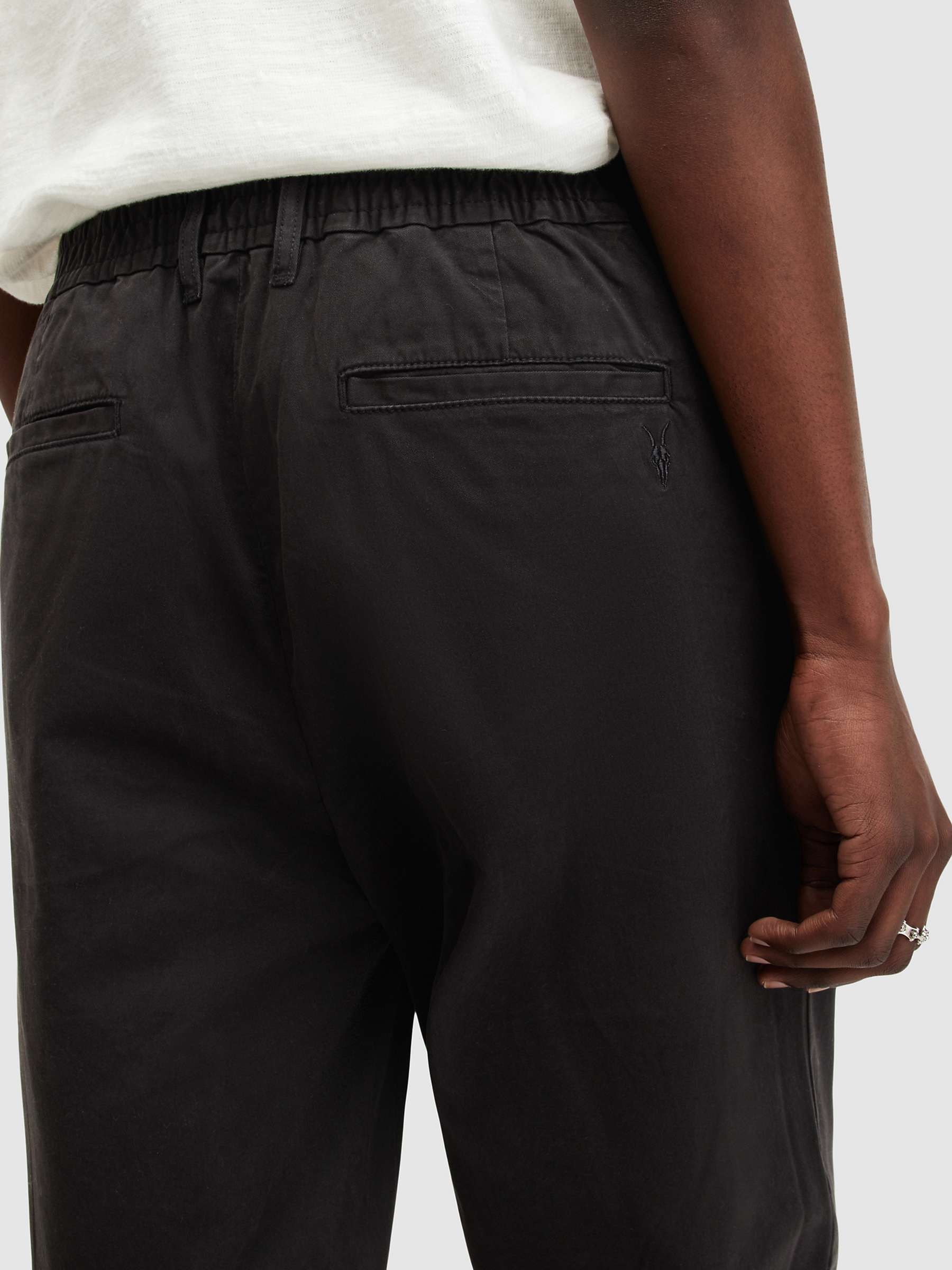 Buy AllSaints Rhode Organic Cotton Blend Trousers, Liquorice Black Online at johnlewis.com