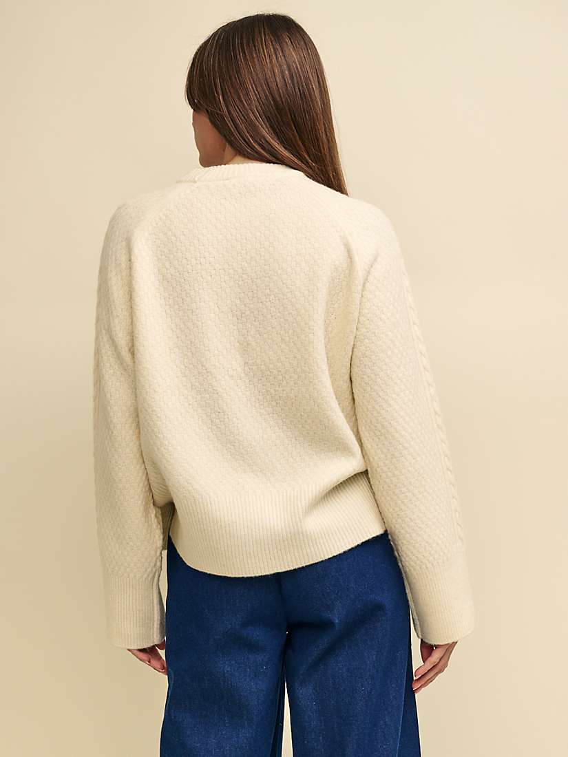 Buy Nobody's Child Cable Knit Boxy Crew Neck Jumper, Cream Online at johnlewis.com
