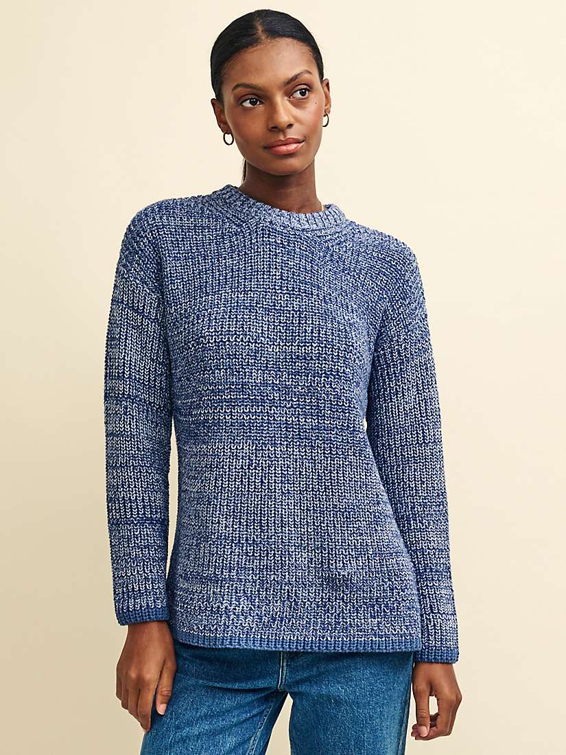 Buy Nobody's Child Cotton Twisted Yarn Crew Neck Jumper, Blue Online at johnlewis.com