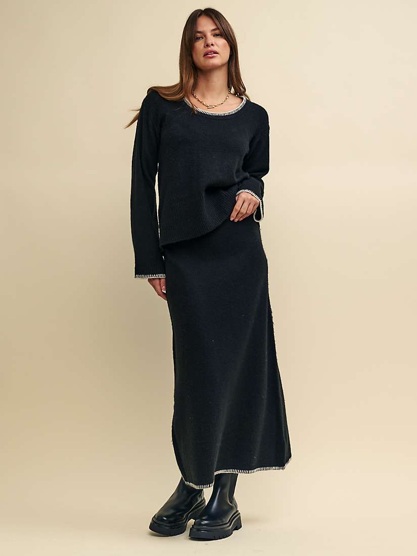 Buy Nobody's Child Whip Stitch Wool Blend Skirt, Black Online at johnlewis.com