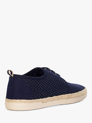 Dune Founder Lace Up Mesh Espadrilles, Navy