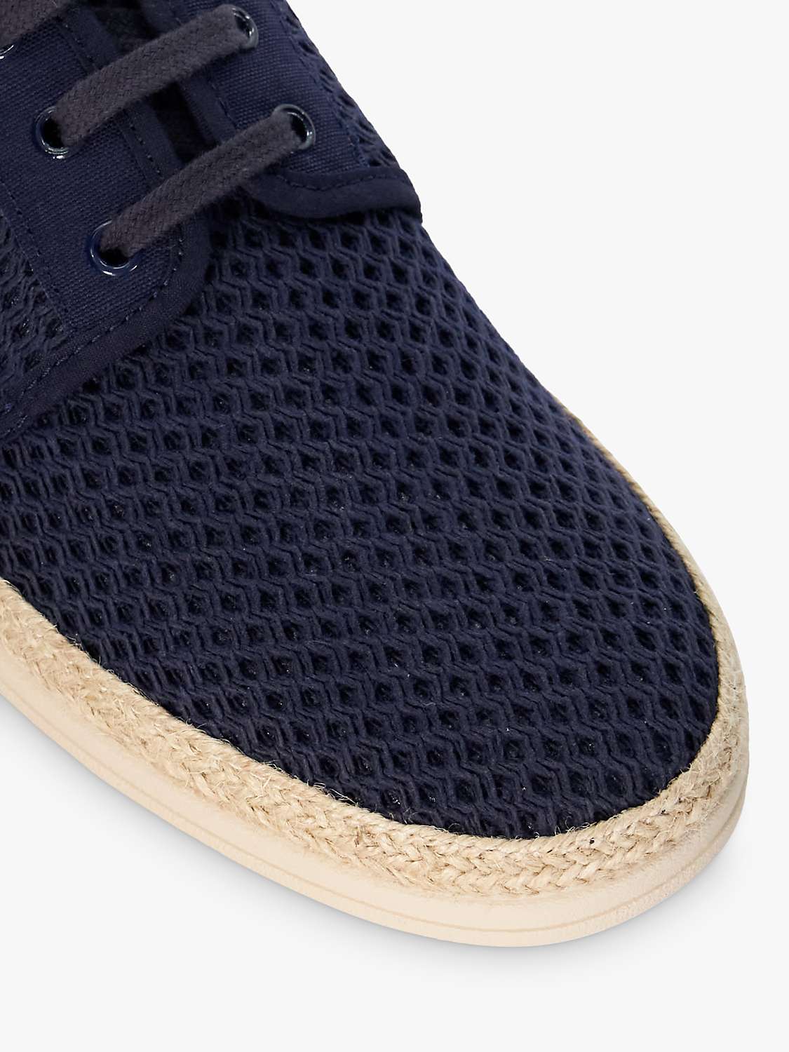 Buy Dune Founder Lace Up Mesh Espadrilles, Navy Online at johnlewis.com