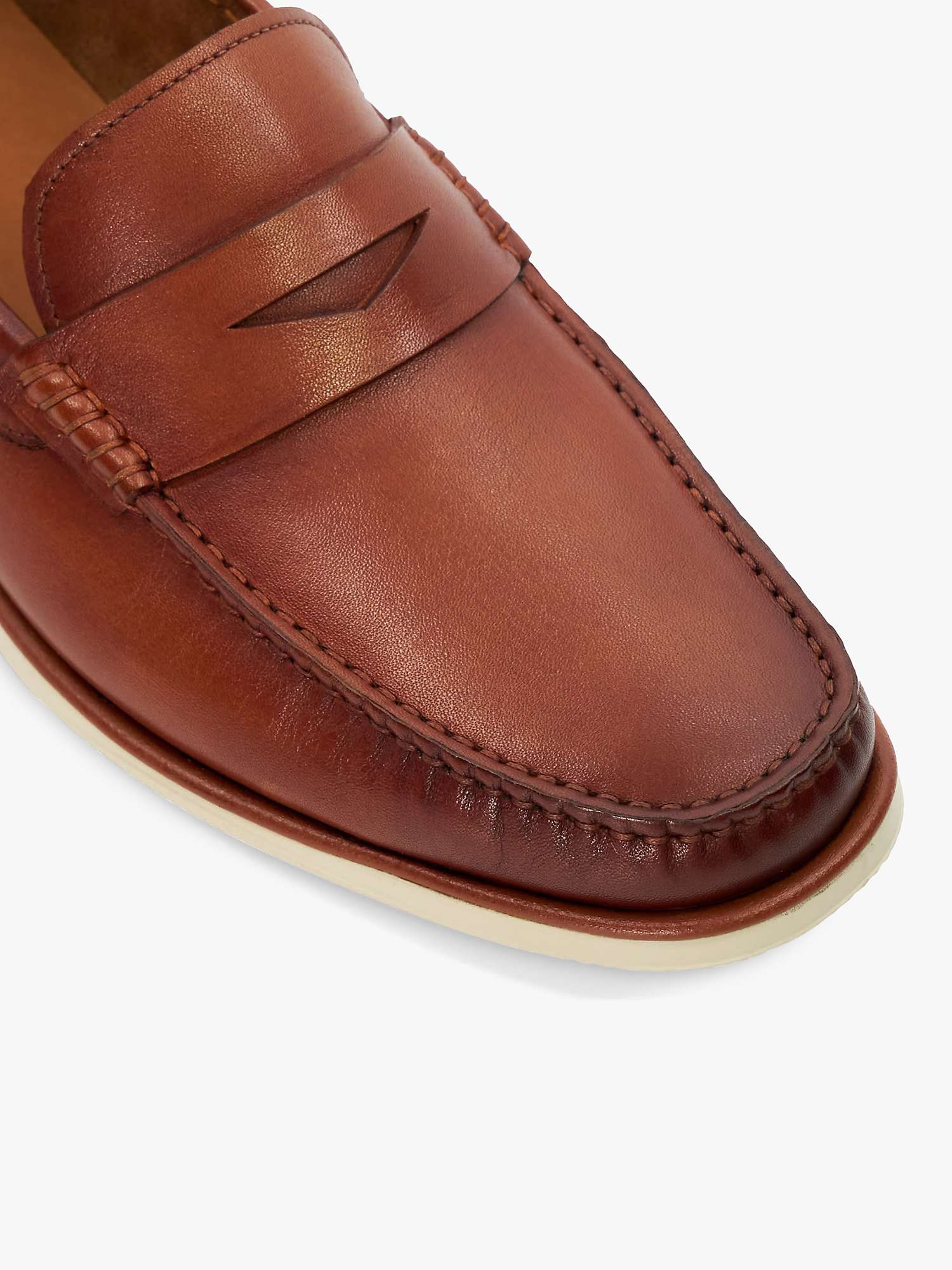 Buy Dune Berkly Leather Loafers, Brown Online at johnlewis.com