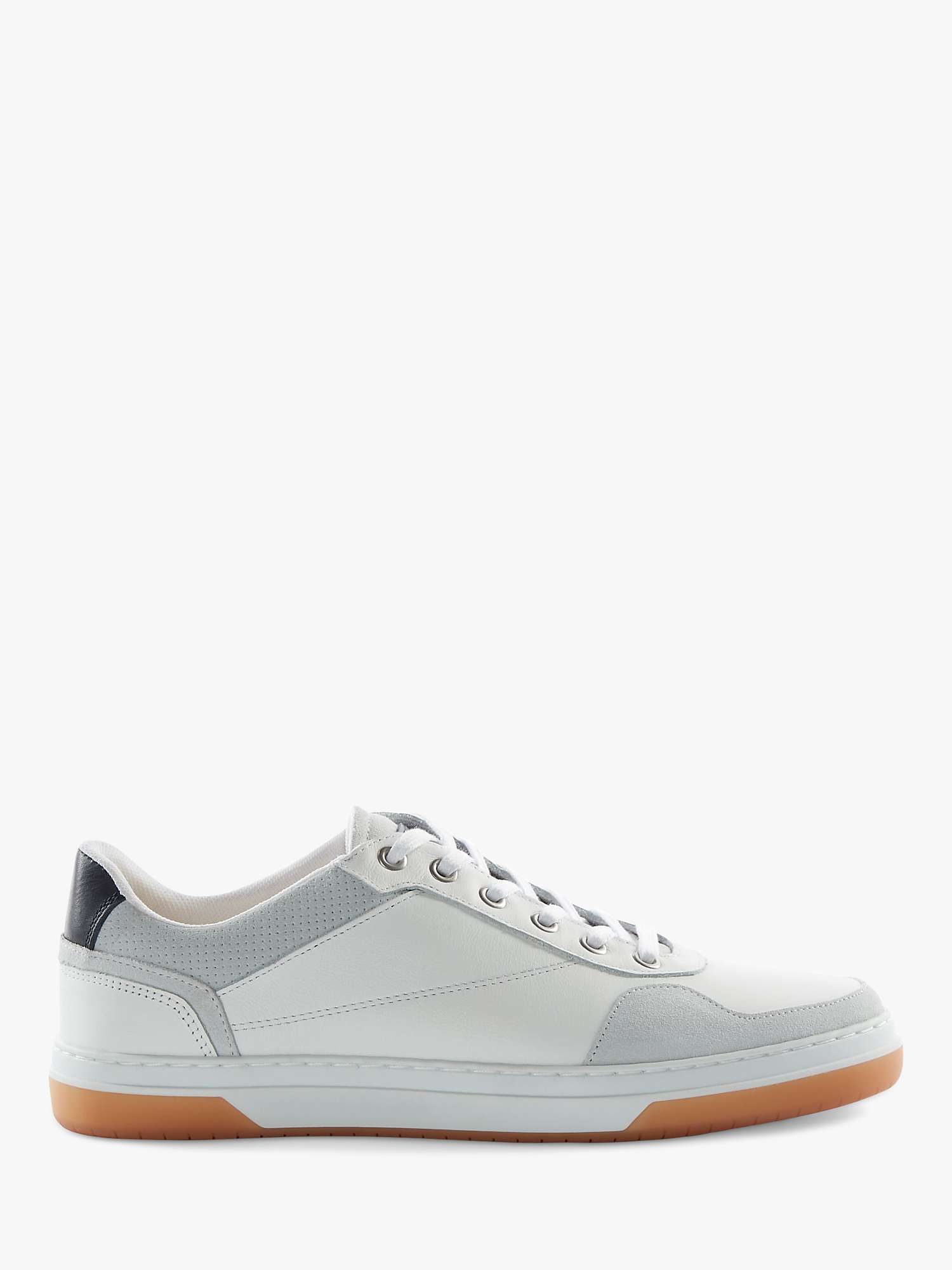 Buy Dune Thorin Leather Lace Up Trainers, White Online at johnlewis.com