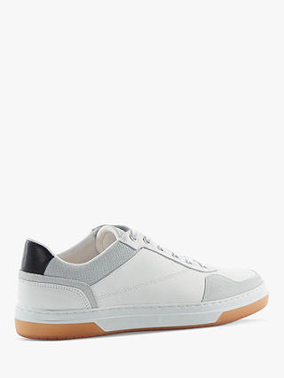 Dune Thorin Leather Lace Up Trainers, White