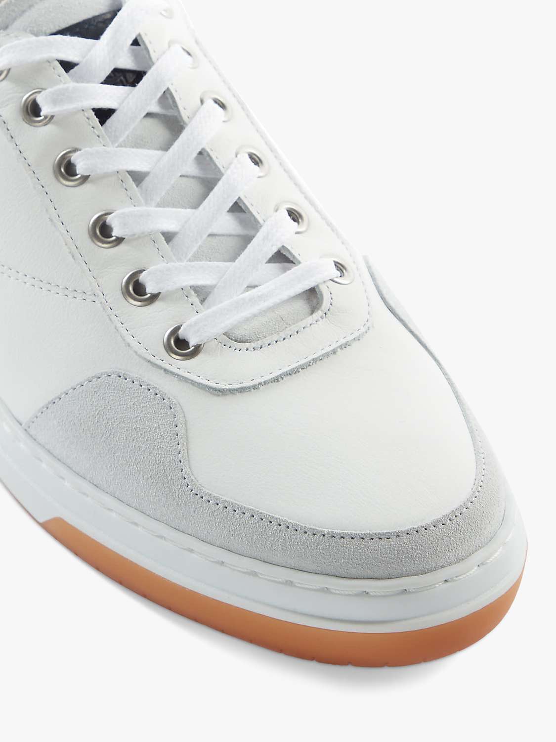 Buy Dune Thorin Leather Lace Up Trainers, White Online at johnlewis.com