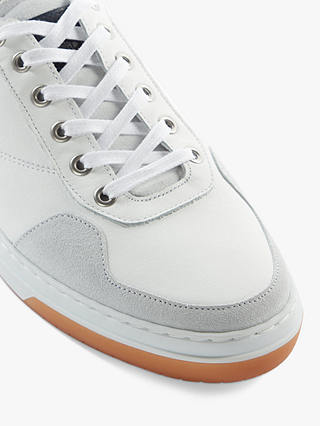 Dune Thorin Leather Lace Up Trainers, White