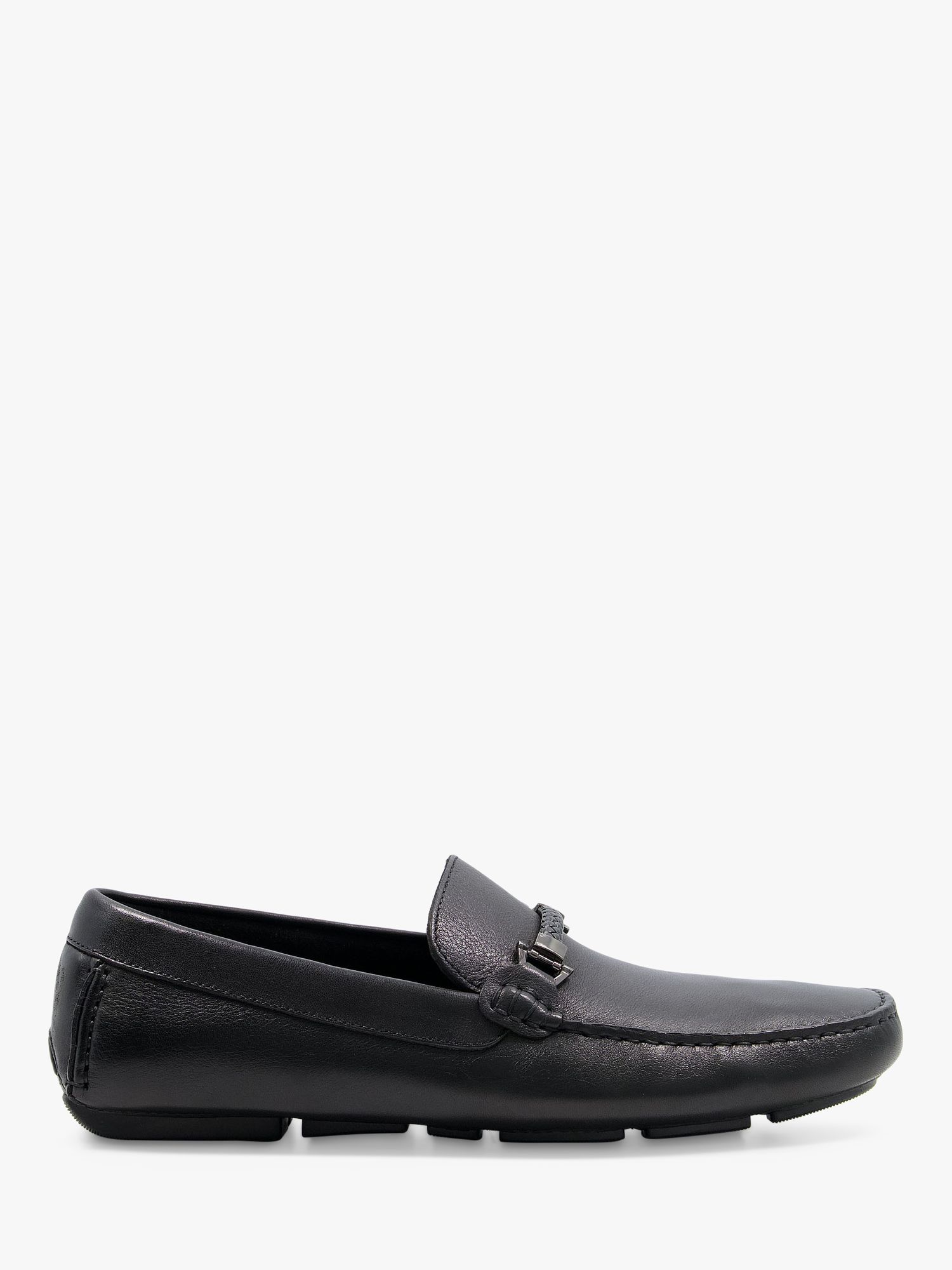 Dune Woven Trim Driver Beacons Loafers, Black, 11