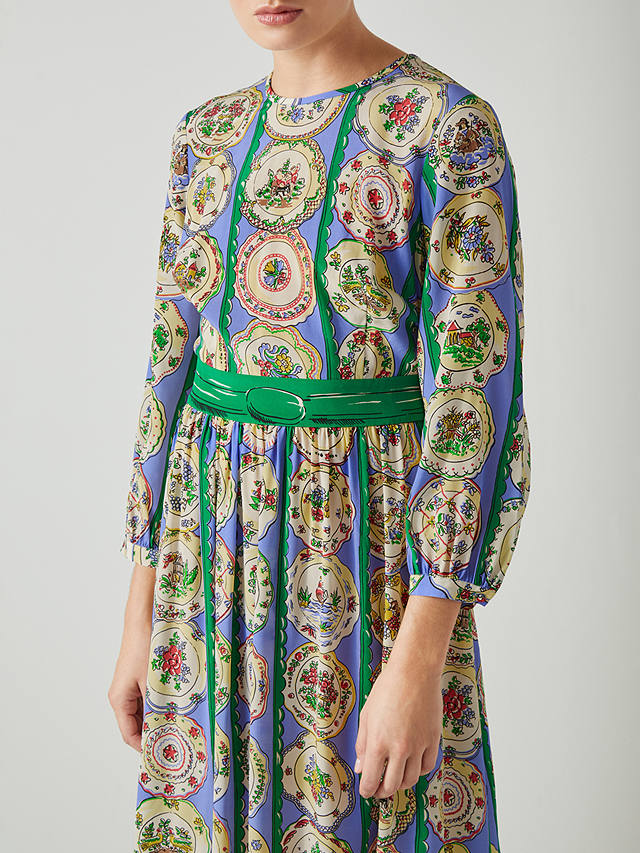 L.K.Bennett Erica Silk Midi Dress, Multi