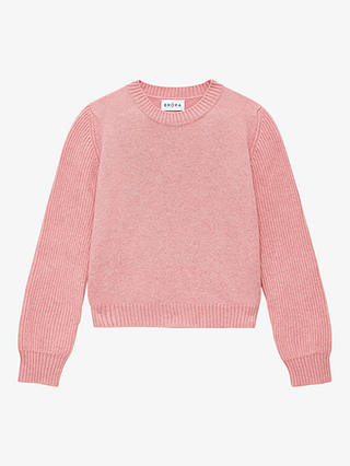 Brora Cashmere Ribbed Sleeve Jumper, Shell