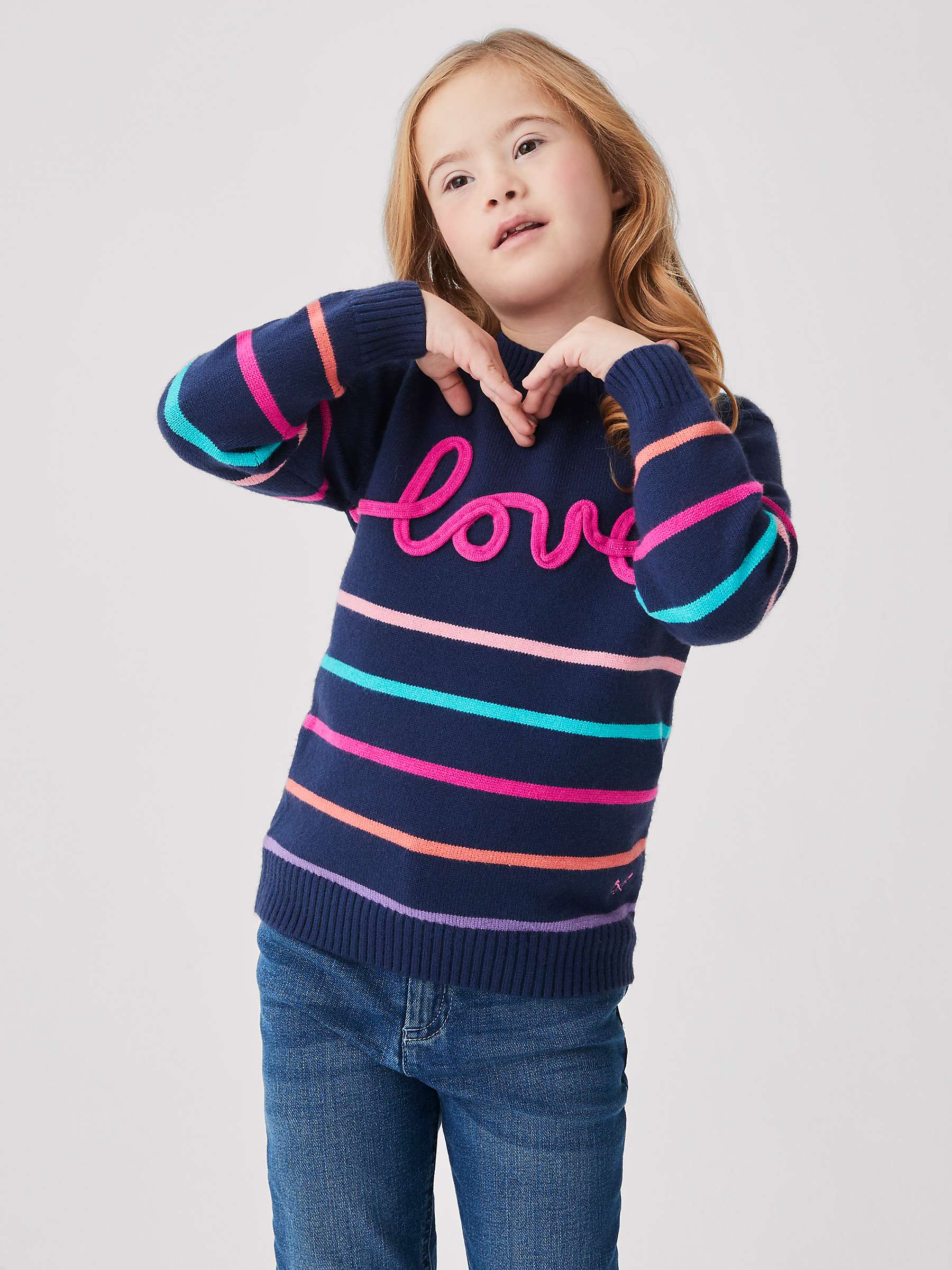 Buy Crew Clothing Kids' Love Motif Striped Jumper, Multi Online at johnlewis.com